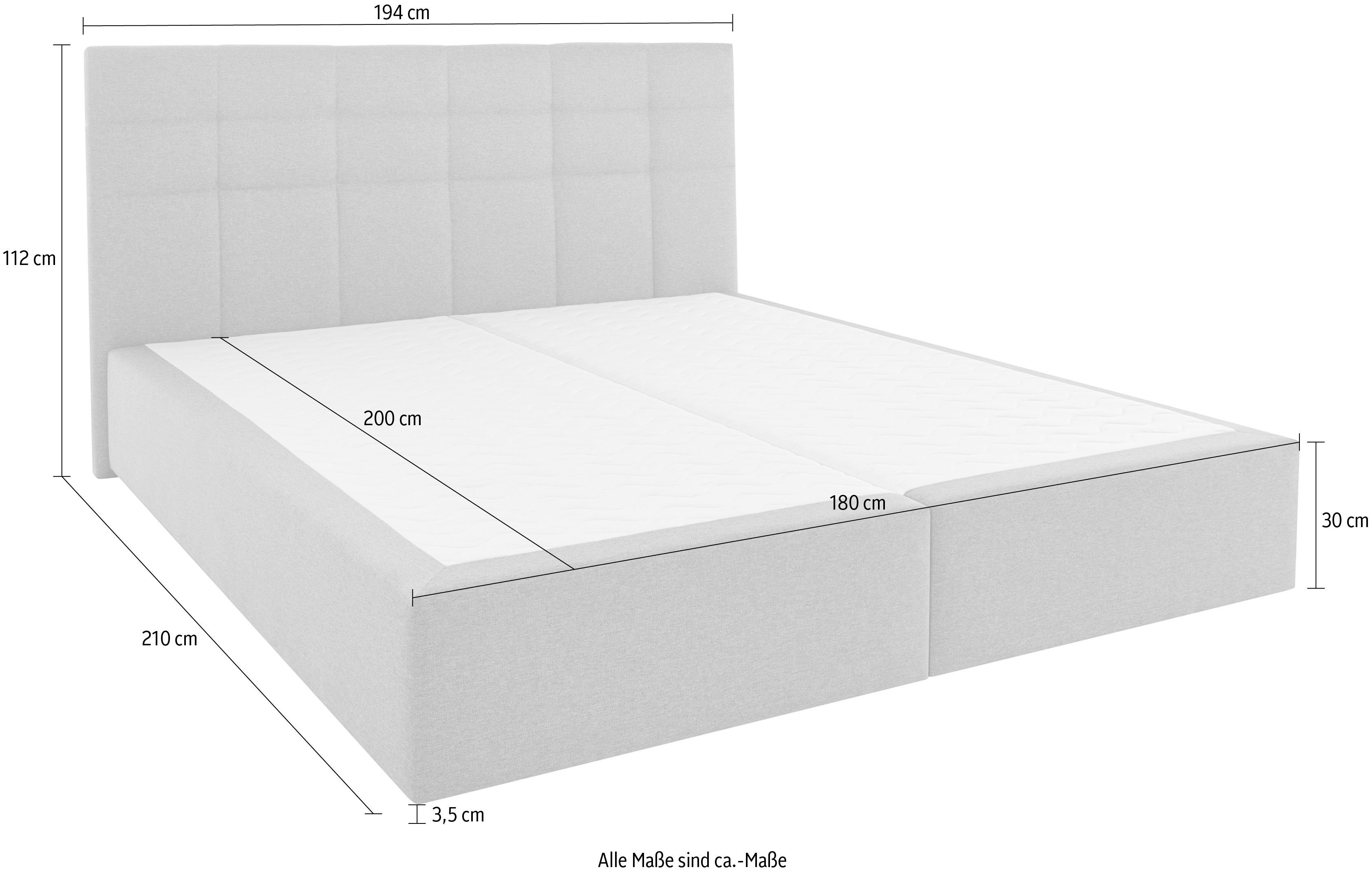 INOSIGN Boxspring Tynan optioneel met bedbox, verkrijgbaar in h2, h3 & h4