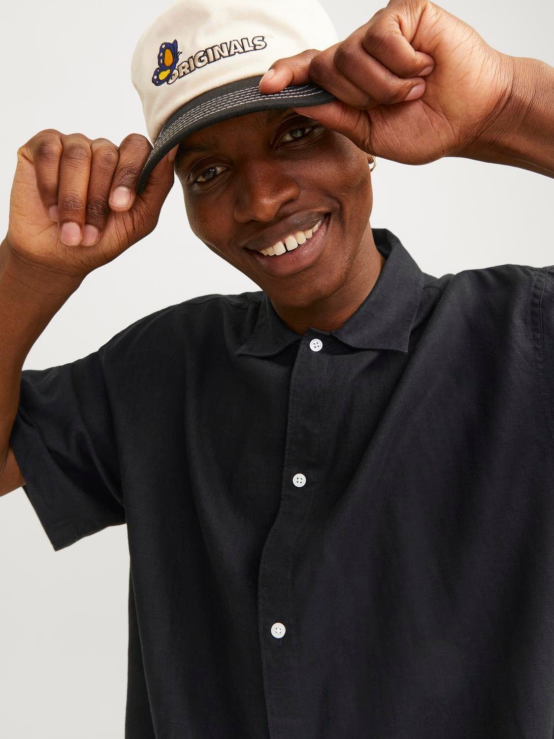 Jack & Jones Overhemd met korte mouwen JORFARO LINEN OVERSIZED SHIRT SS SN