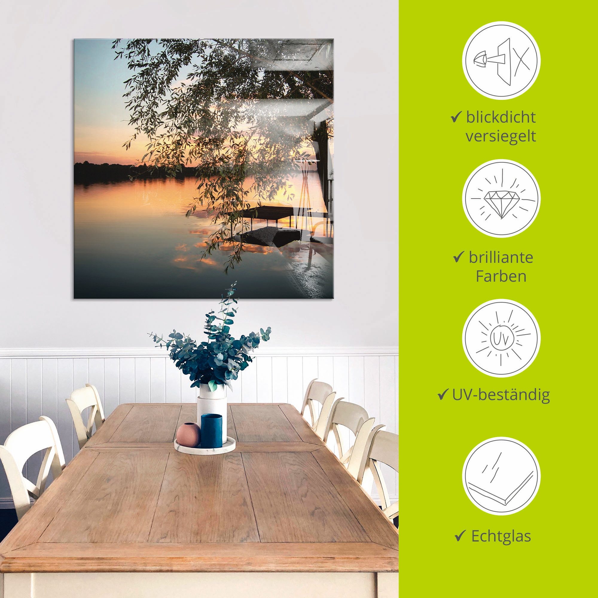 Artland Print op glas Landschapsfotografie in verschillende maten