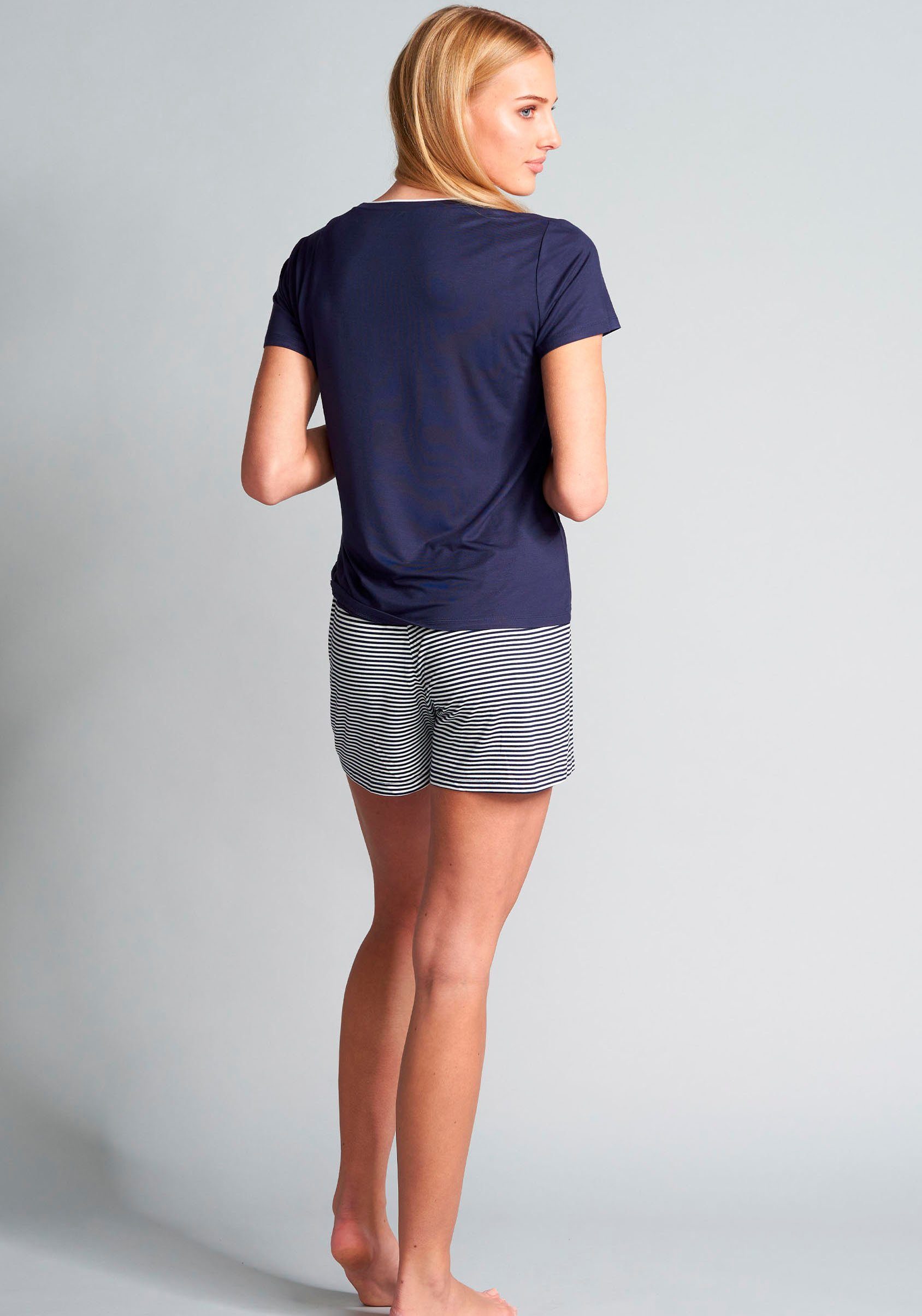 Tom Tailor Shortama Florence met los shirt en shorts (2-delig)
