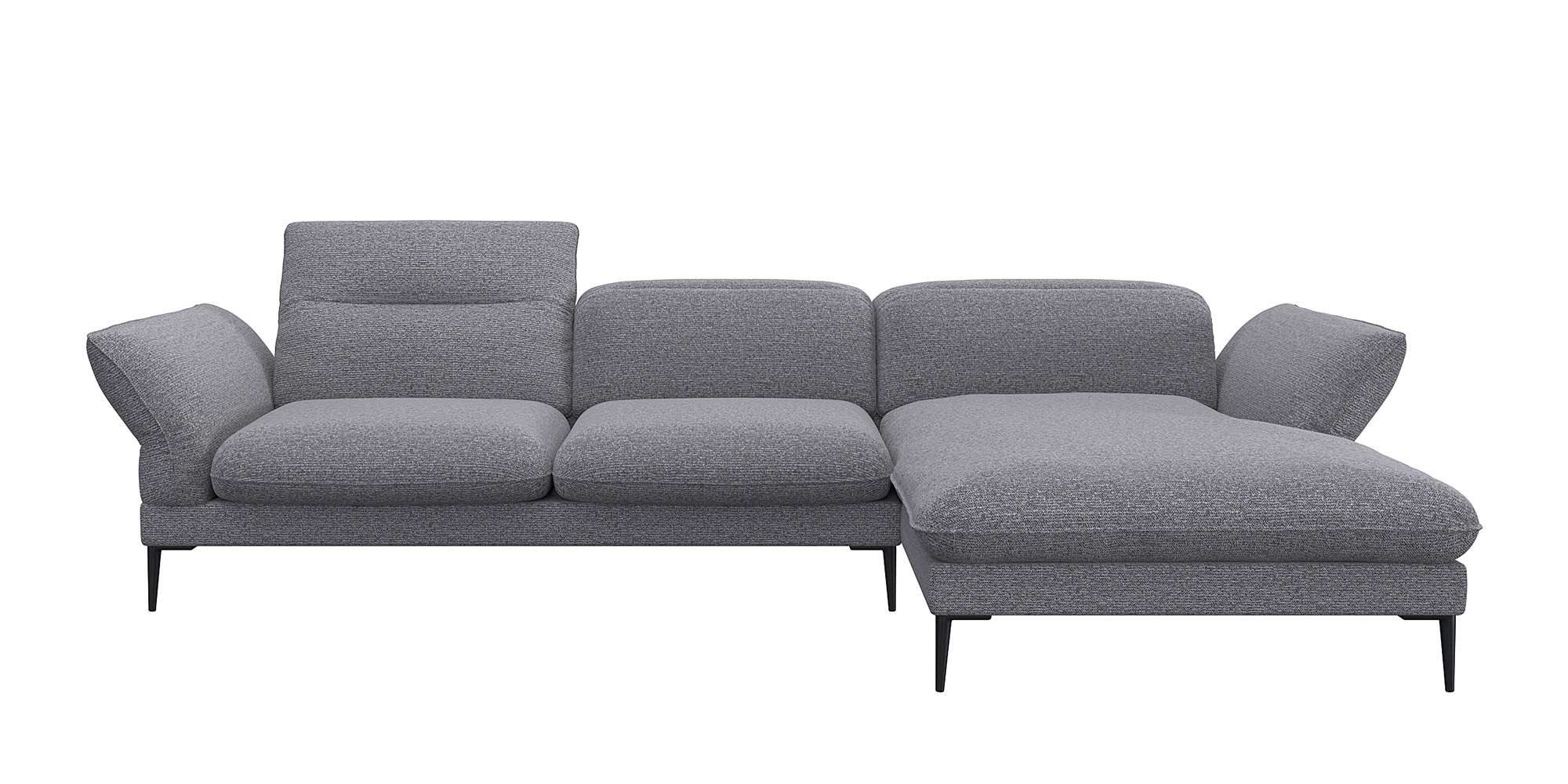 FLEXLUX Hoekbank Salino, functionele bank met recamiere, relaxbank, hoekbank Bank met arm- en hoofdeinde verstellingen, koudschuim & staalgolven