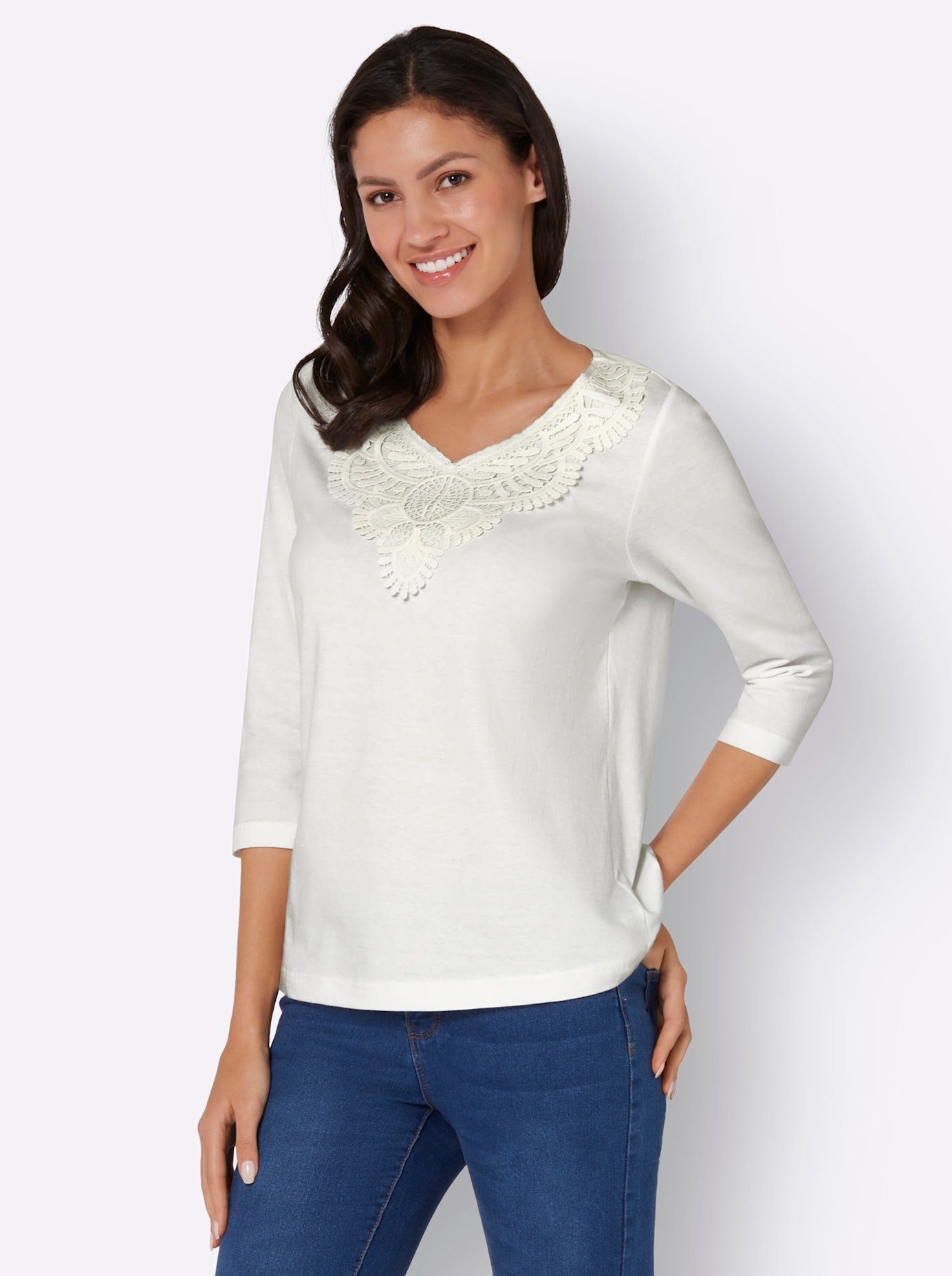 Classic Basics Shirt met 3/4-mouwen (1-delig)