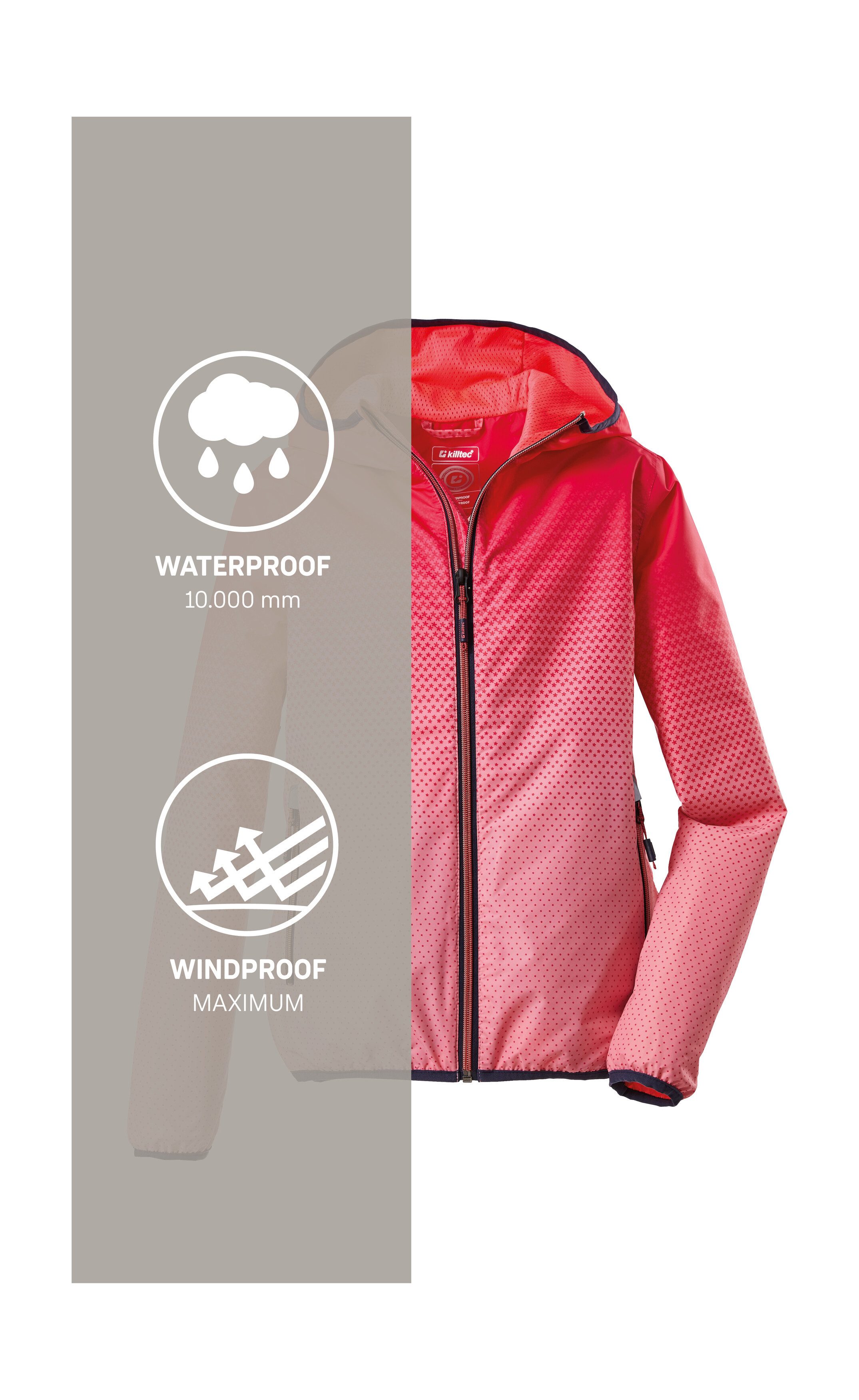Killtec Outdoorjack Lyse GRLS JCKT A Lichte, waterdichte meisjesjas van killtec, duurzaam geïmpregneerd