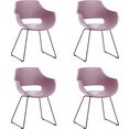 mca furniture kuipstoel rockville stoel belastbaar tot 120 kg (set, 4 stuks) rood
