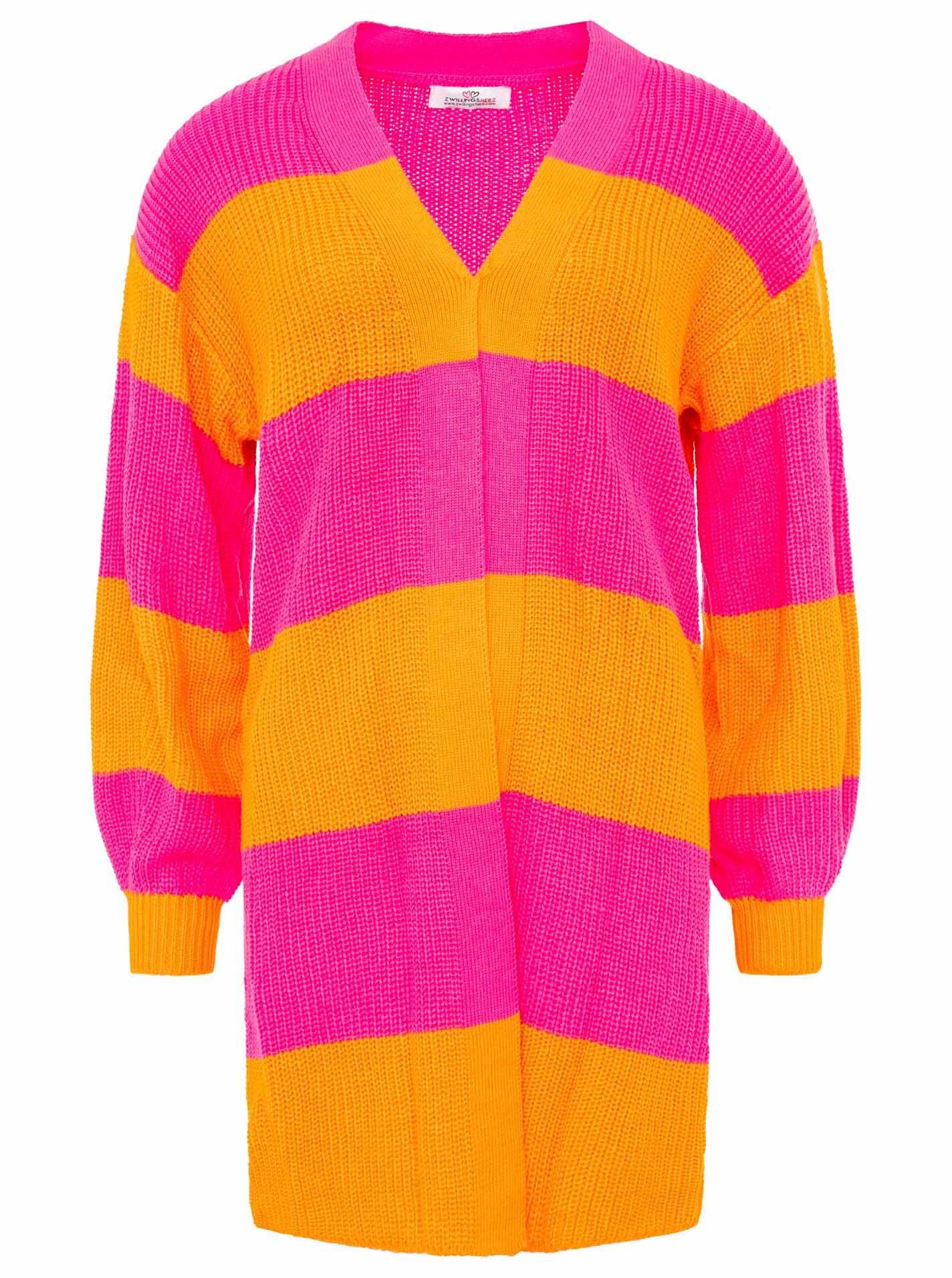 Zwillingsherz Cardigan Katja gestreepte vest met wolpercentage, one size