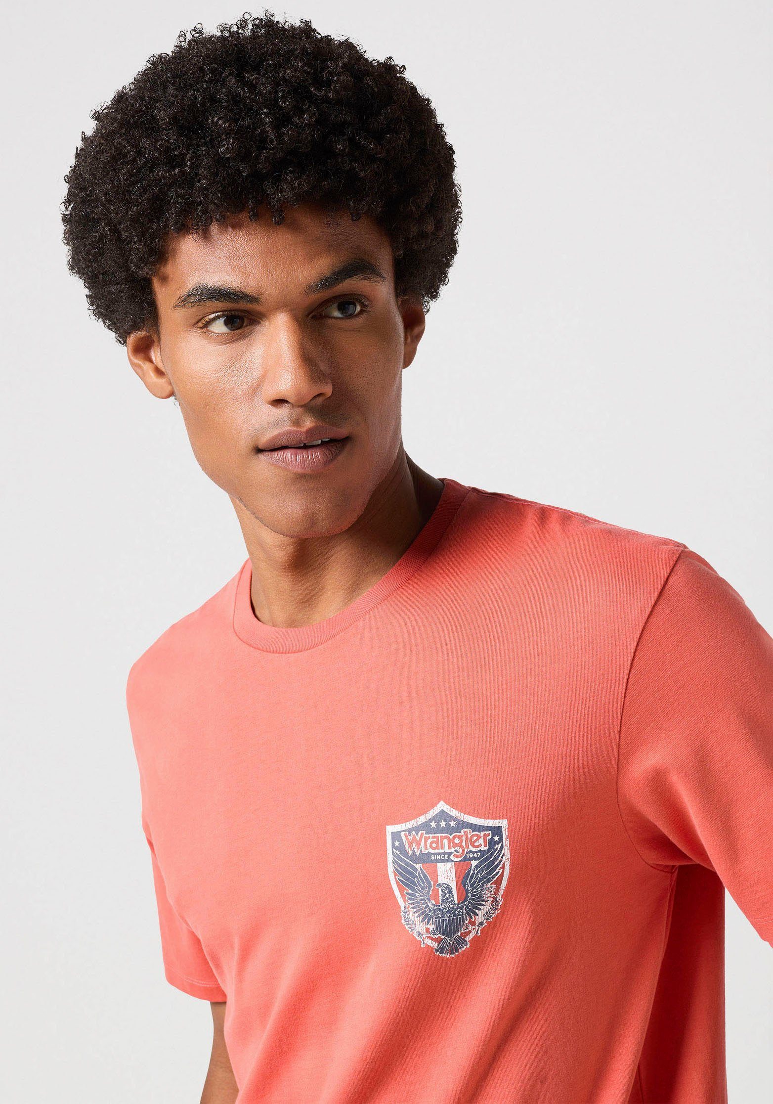 Wrangler Shirt met korte mouwen met merklabel op de borst
