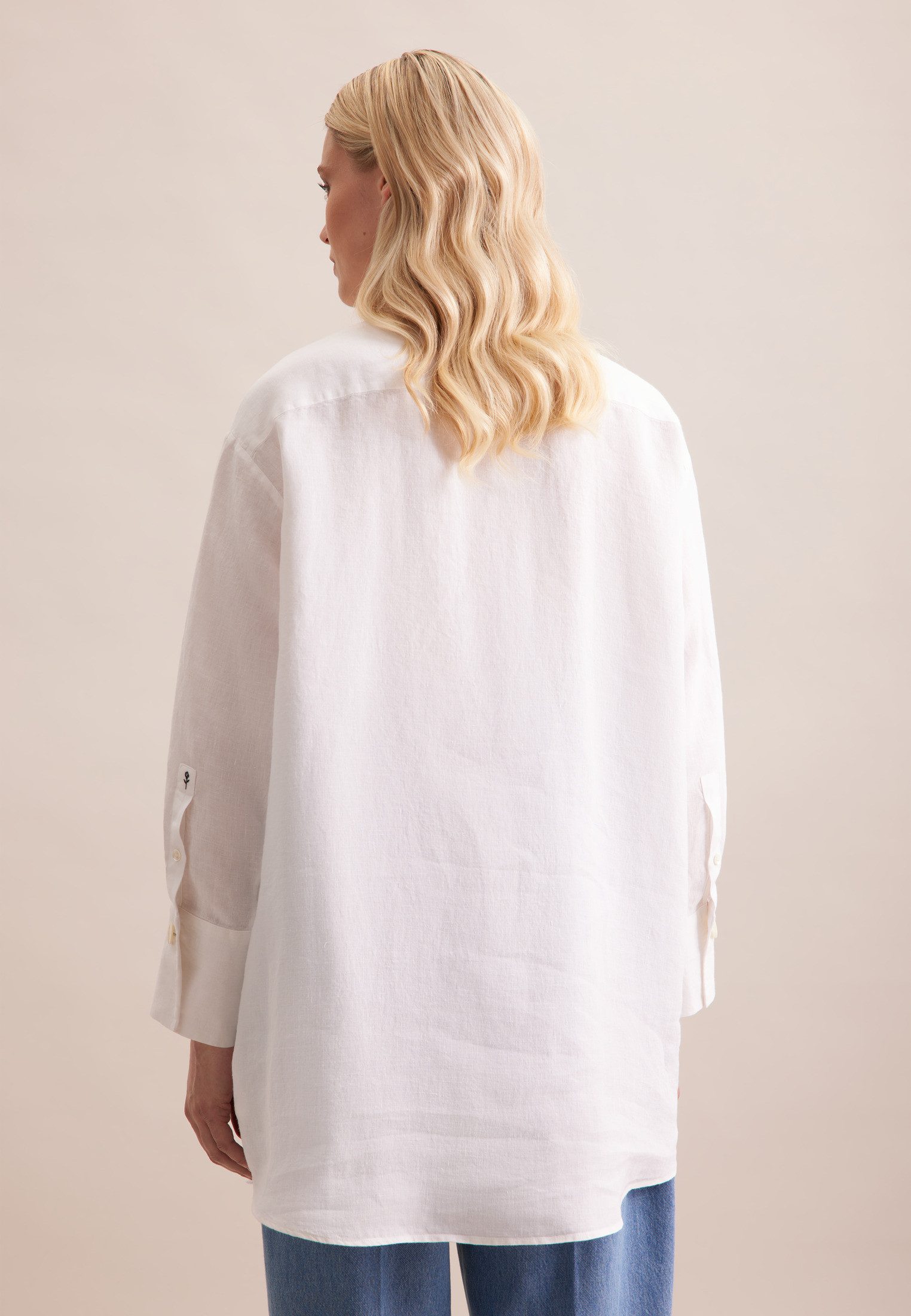 seidensticker Lange blouse Zwarte roos Lange mouwen kraag uni