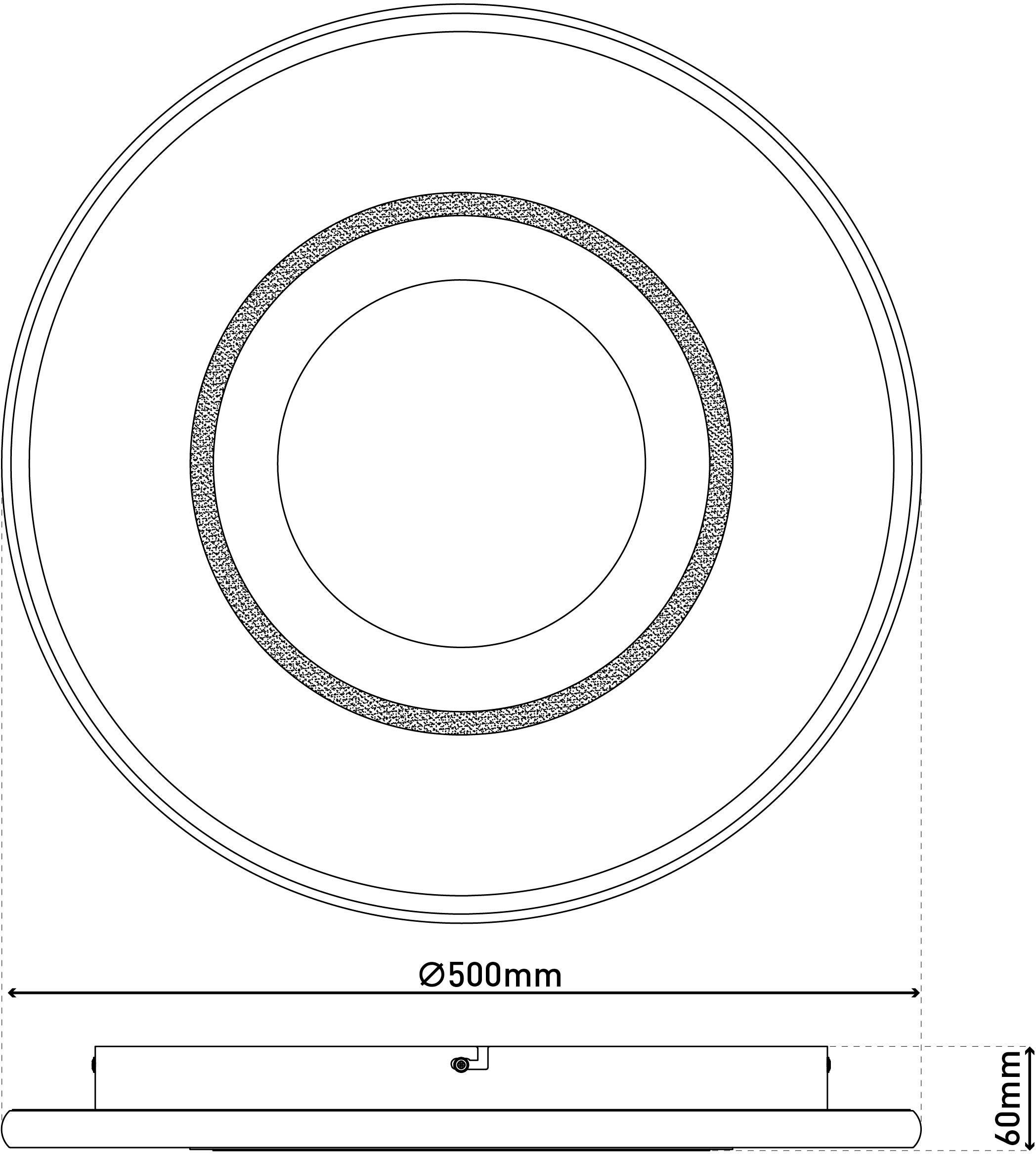 my home Led-plafondlamp Lyra Maan (maanstructuur), incl. CCT, RGB geheugen, nachtlamp, afstandsbediening (1 stuk)