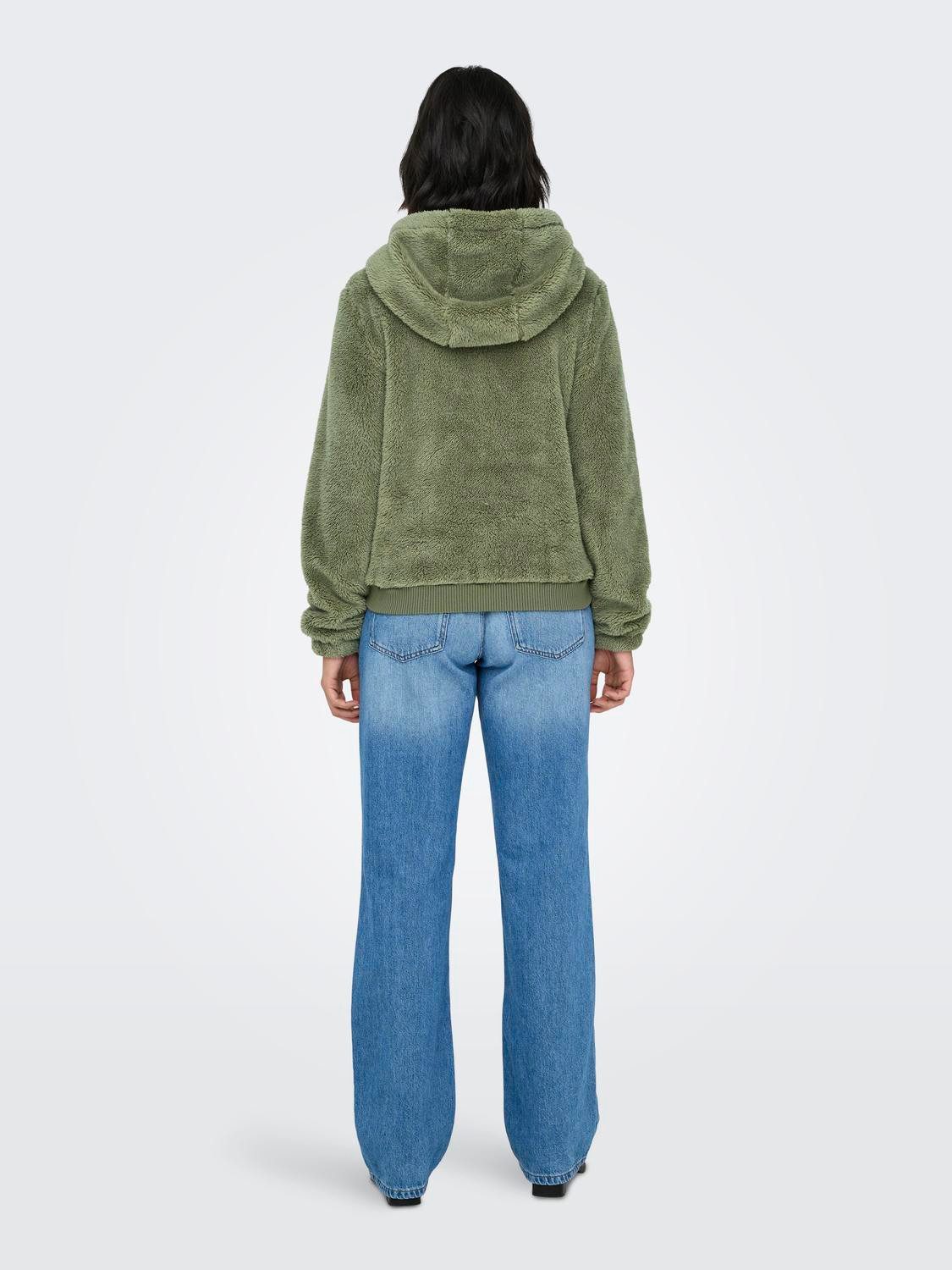 Only Pluche jas met capuchon ONLNEWANNA CONTACT SHERPA JKT OTW NOOS