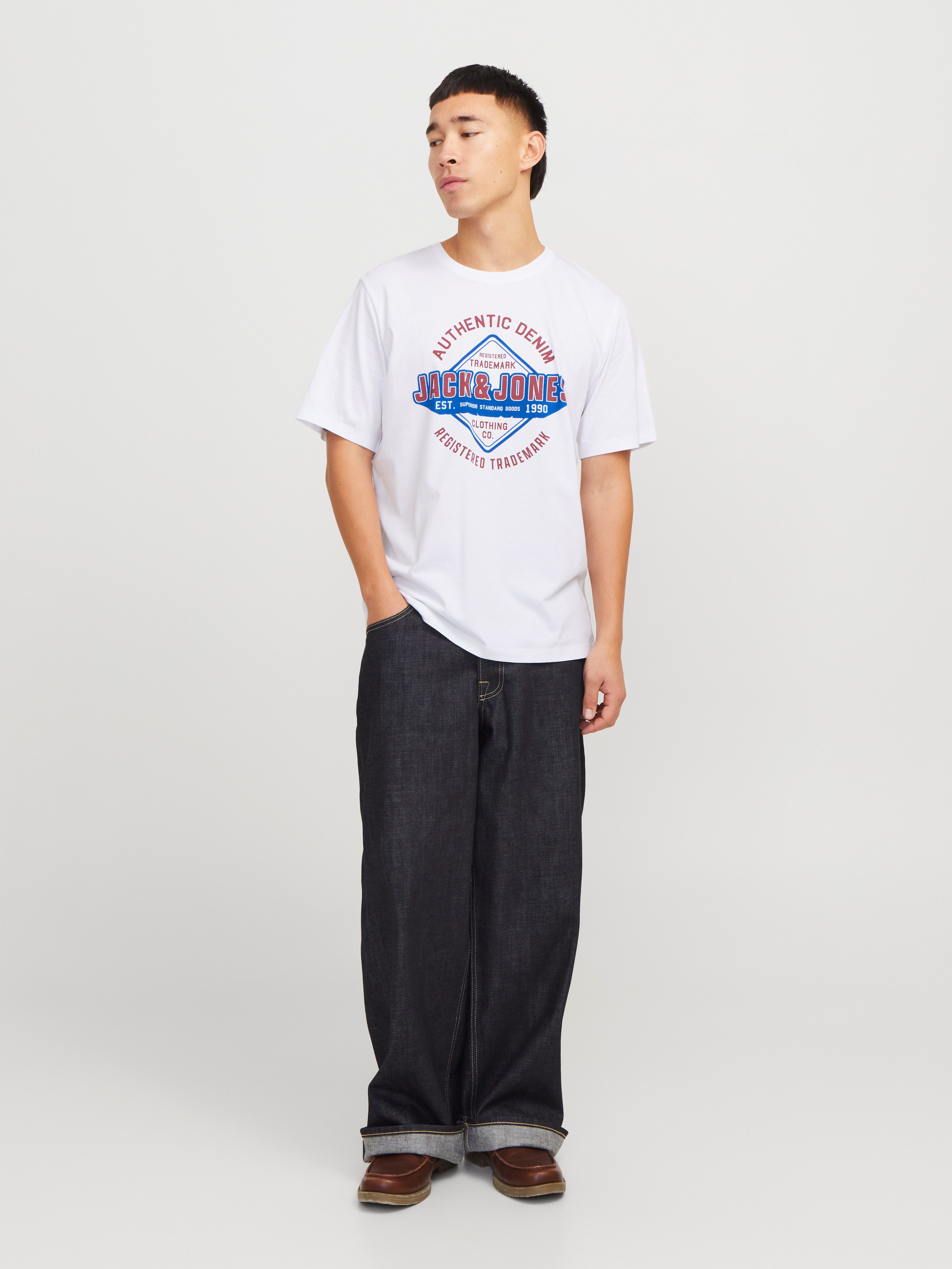Jack & Jones Shirt met ronde hals JJELOGO TEE SS O-NECK 2 COL SS25 SN