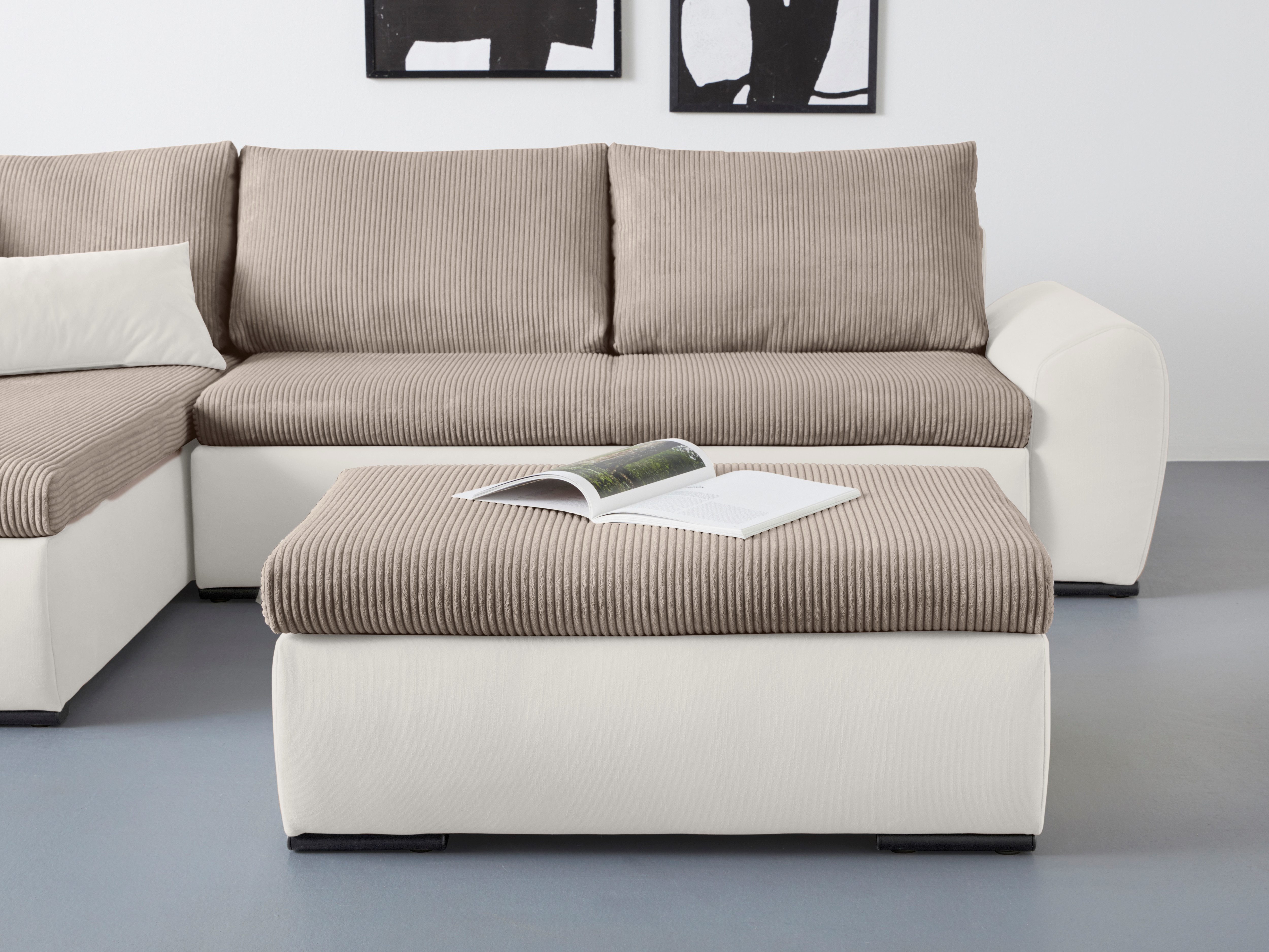 Home affaire Hocker Win met zwarte metalen poten, vrij plaatsbaar