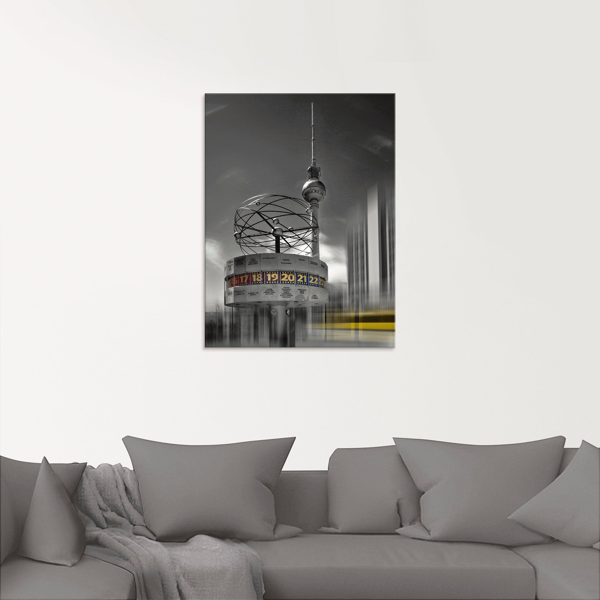 Artland Print op glas Dynamische kunst Berlin Alexanderplatz