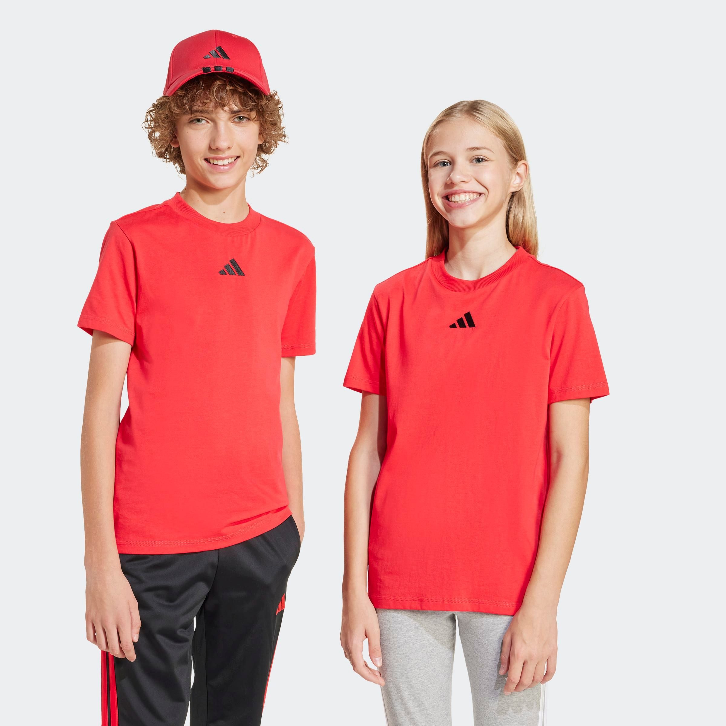 adidas Sportswear T-shirt J SL TEE 160 jongens t-shirts maat 128 rood