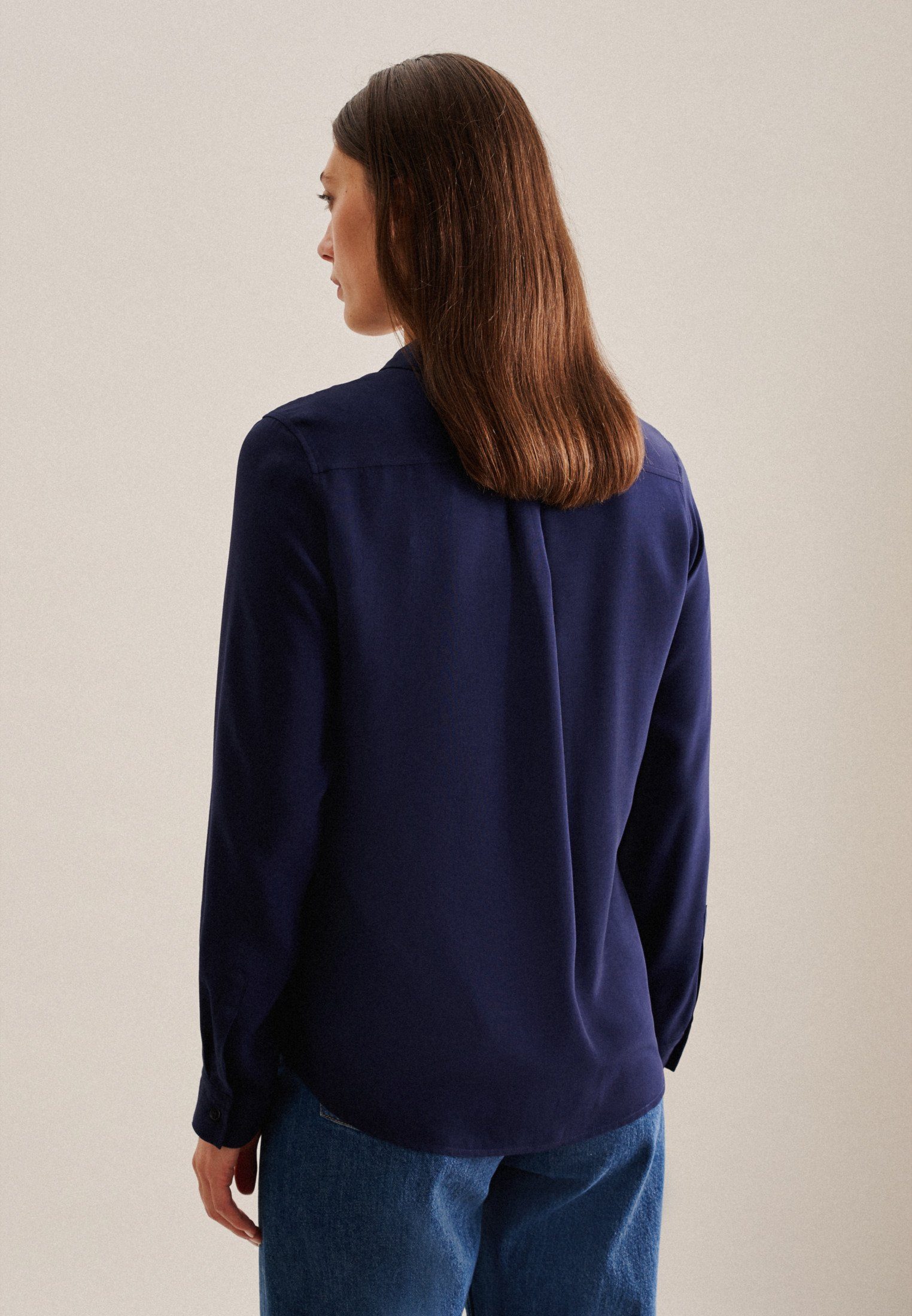 seidensticker Overhemdblouse Lange mouwen kraag uni