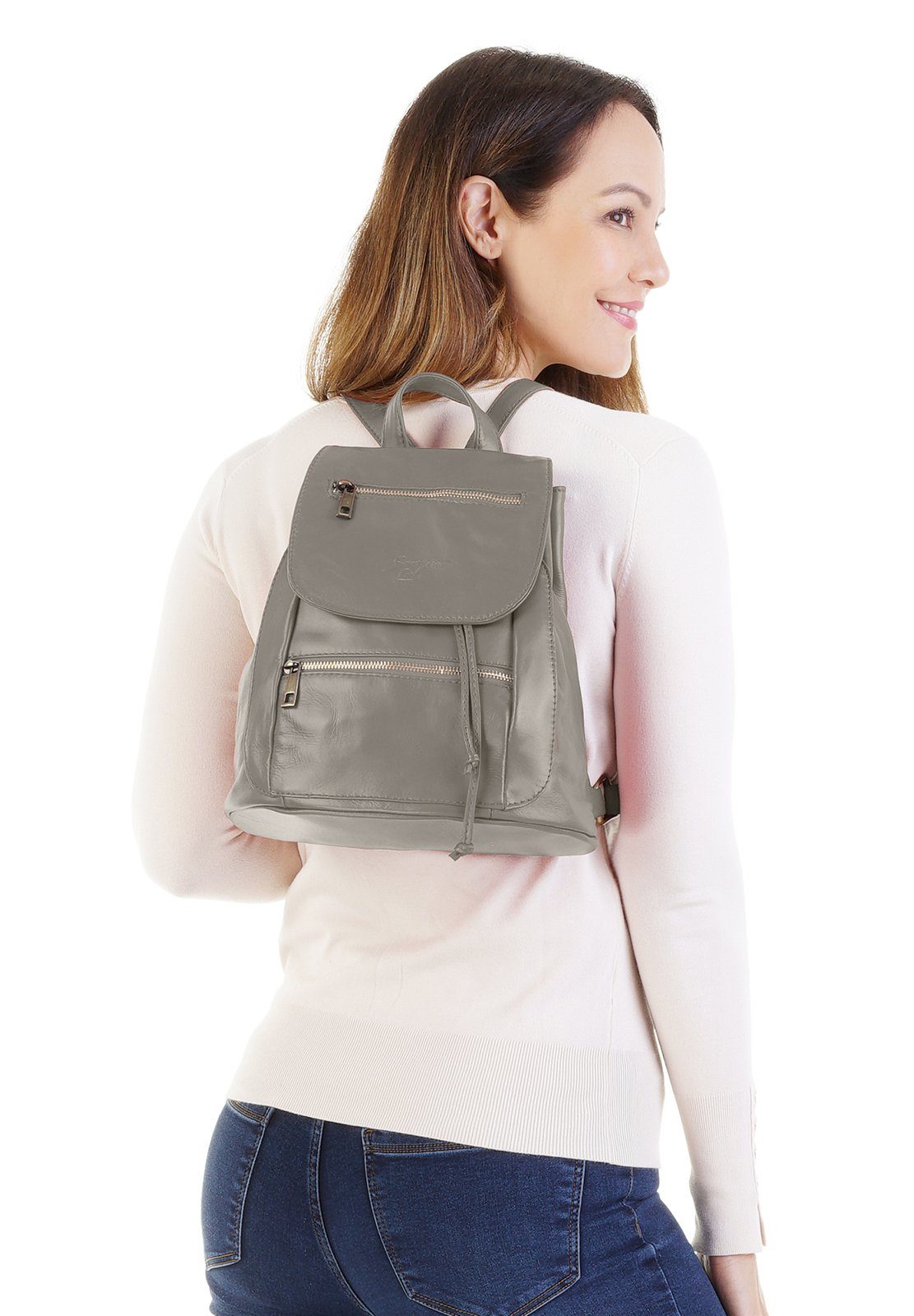 Samantha Look Rugzak echt leer, made in italy