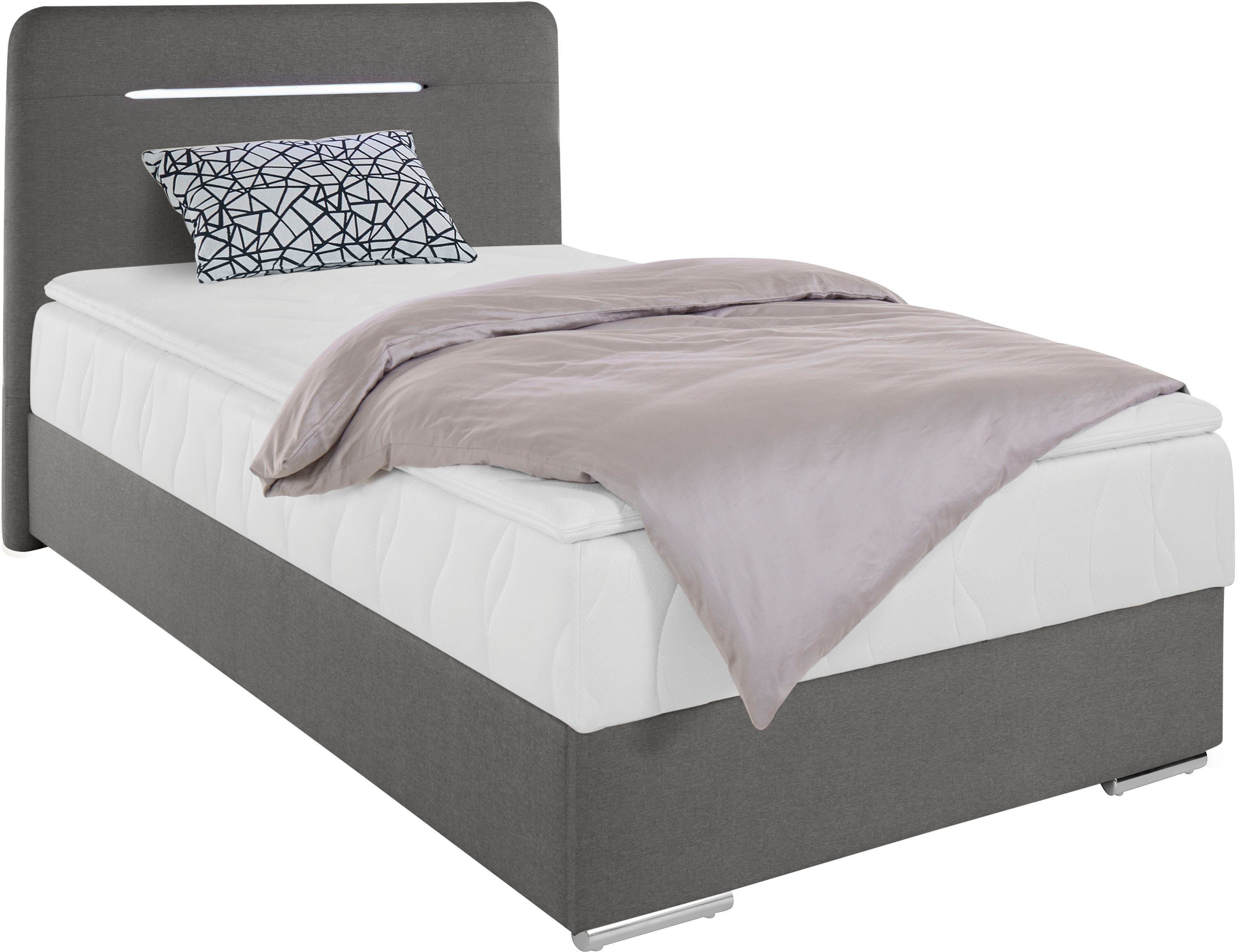 COTTA Boxspring Lighstar inclusief ledverlichting, topmatras, bedkist en sierkussen