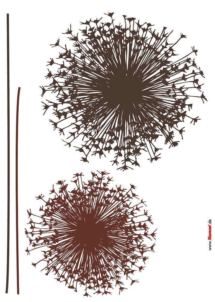 komar wandfolie pluizenbol 50x70 cm (breedte x hoogte), zelfklevende wandtattoo (set, 4-delig) bruin