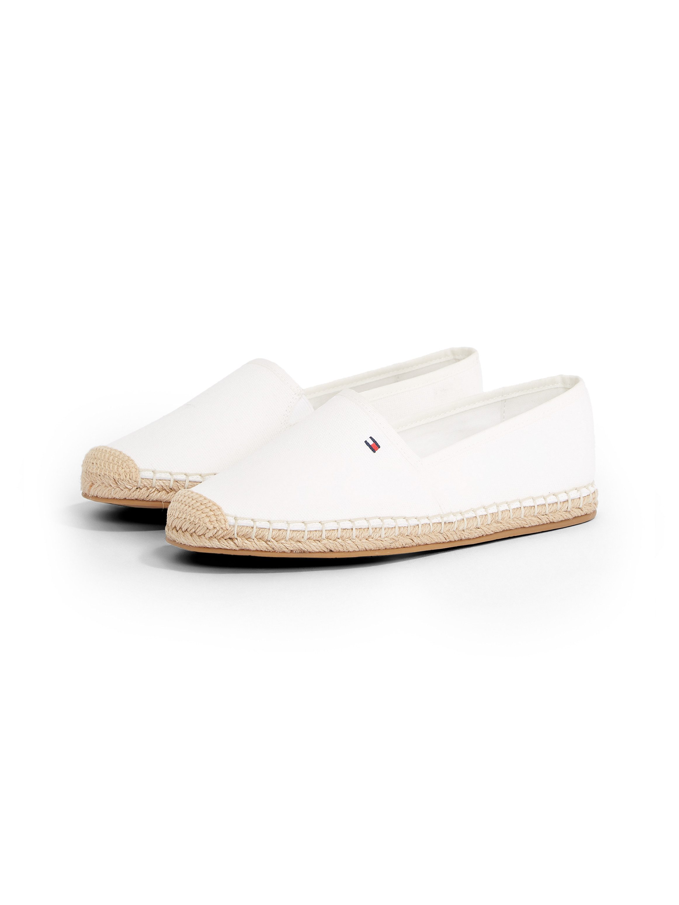 Tommy Hilfiger Espadrilles FLAG CANVAS ESPADRILLE , slippers, flats, comfortabele schoen met bamboe bekleding en decoratieve naden