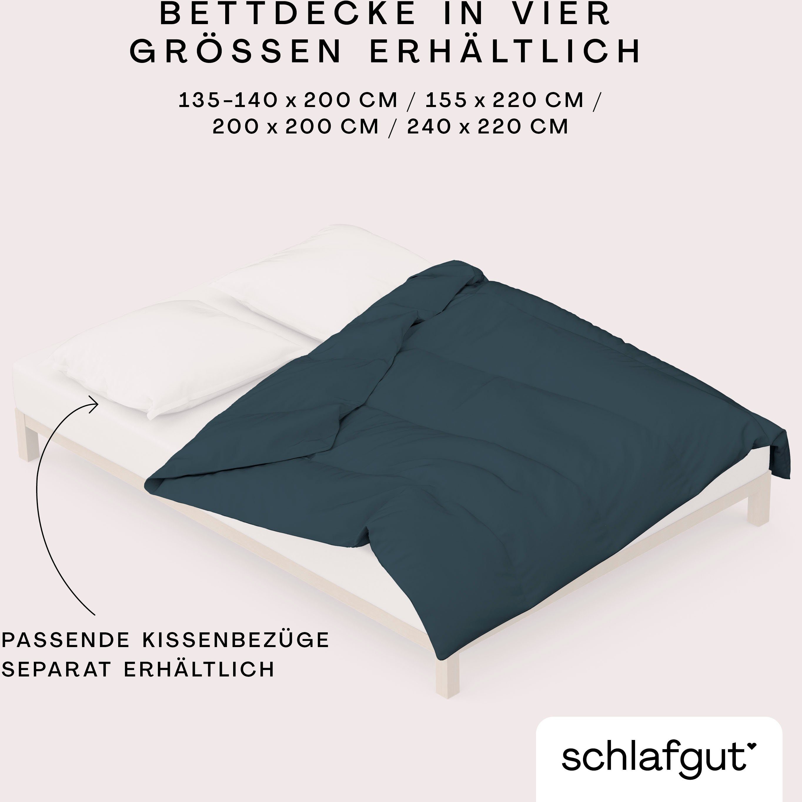 Schlafgut Dekbedovertrek Gebreide jersey uni, van biologisch katoen met elastaan, rits kreukvrij, mix & match beddengoed: bijpassende kussenhoes verkrijgbaar (1 stuk)