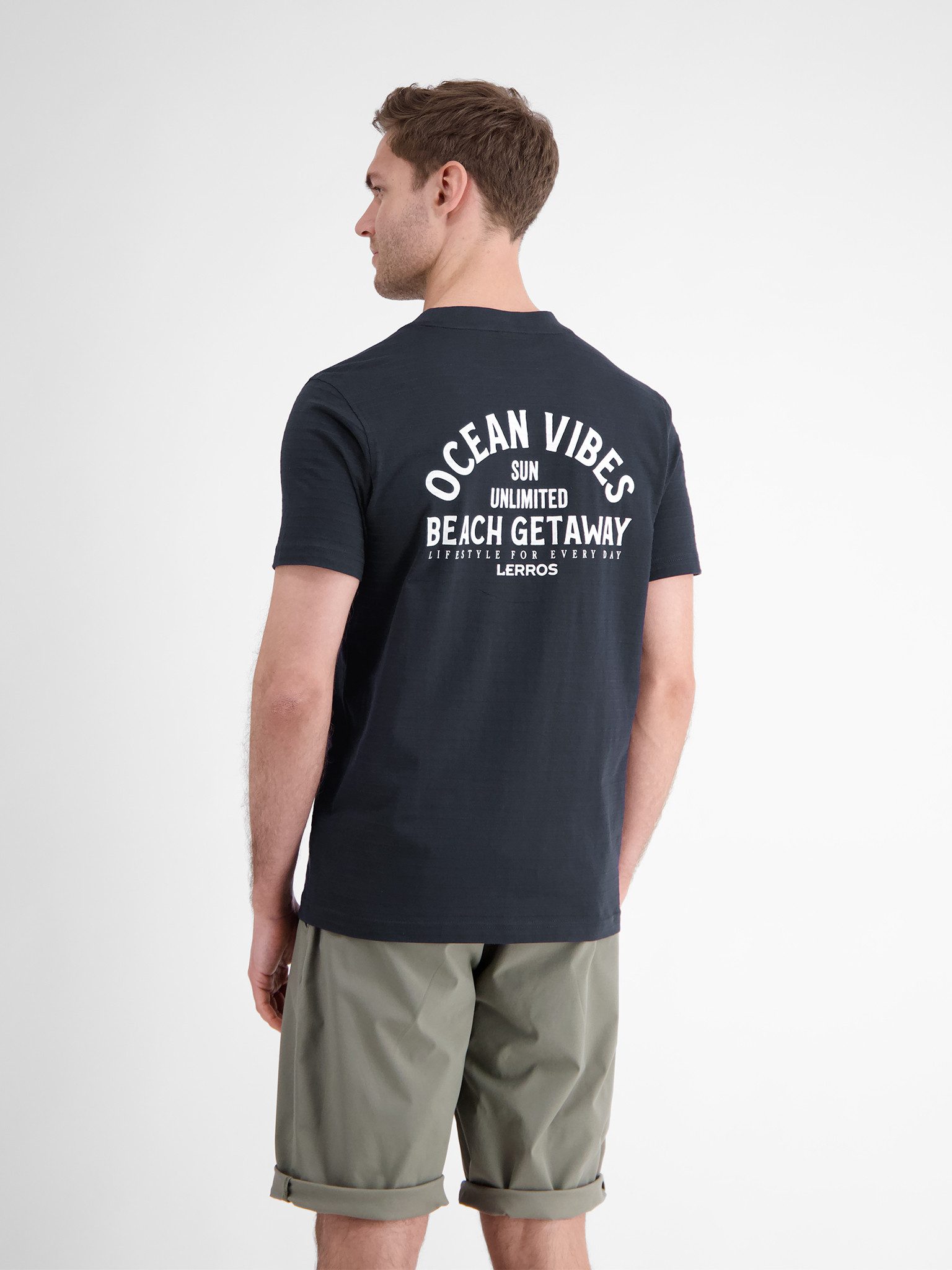 Lerros T-shirt met voor- en achterkant print