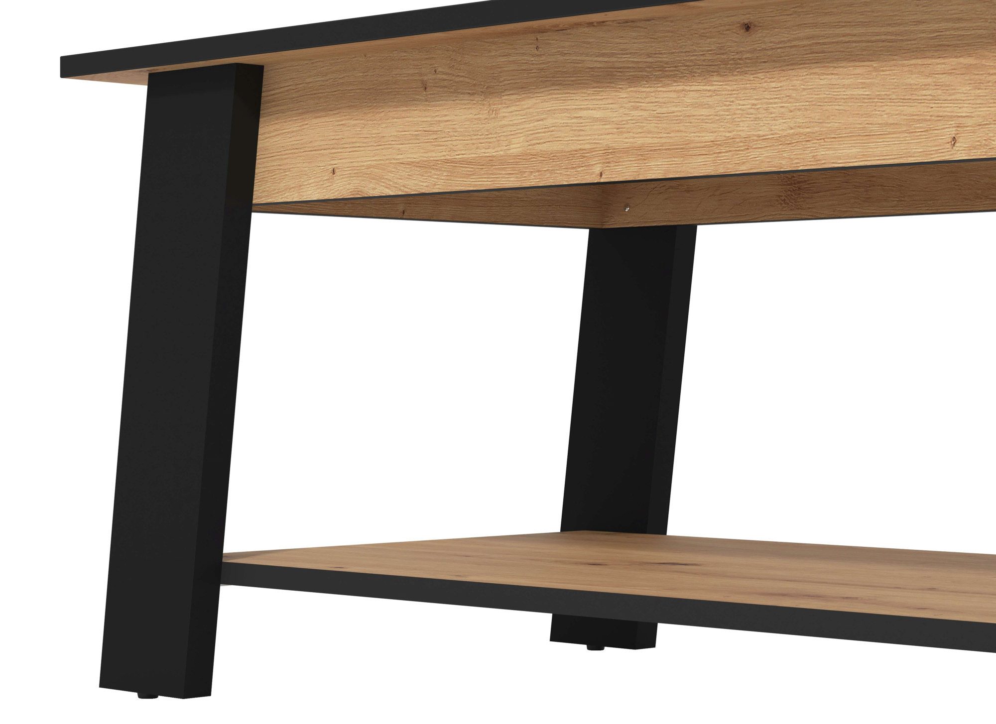 Home affaire Salontafel Piave salontafel, 101 cm, in trendy kleuren, modern met plank, rechthoekig, artisan eik, ideaal voor kleine ruimtes