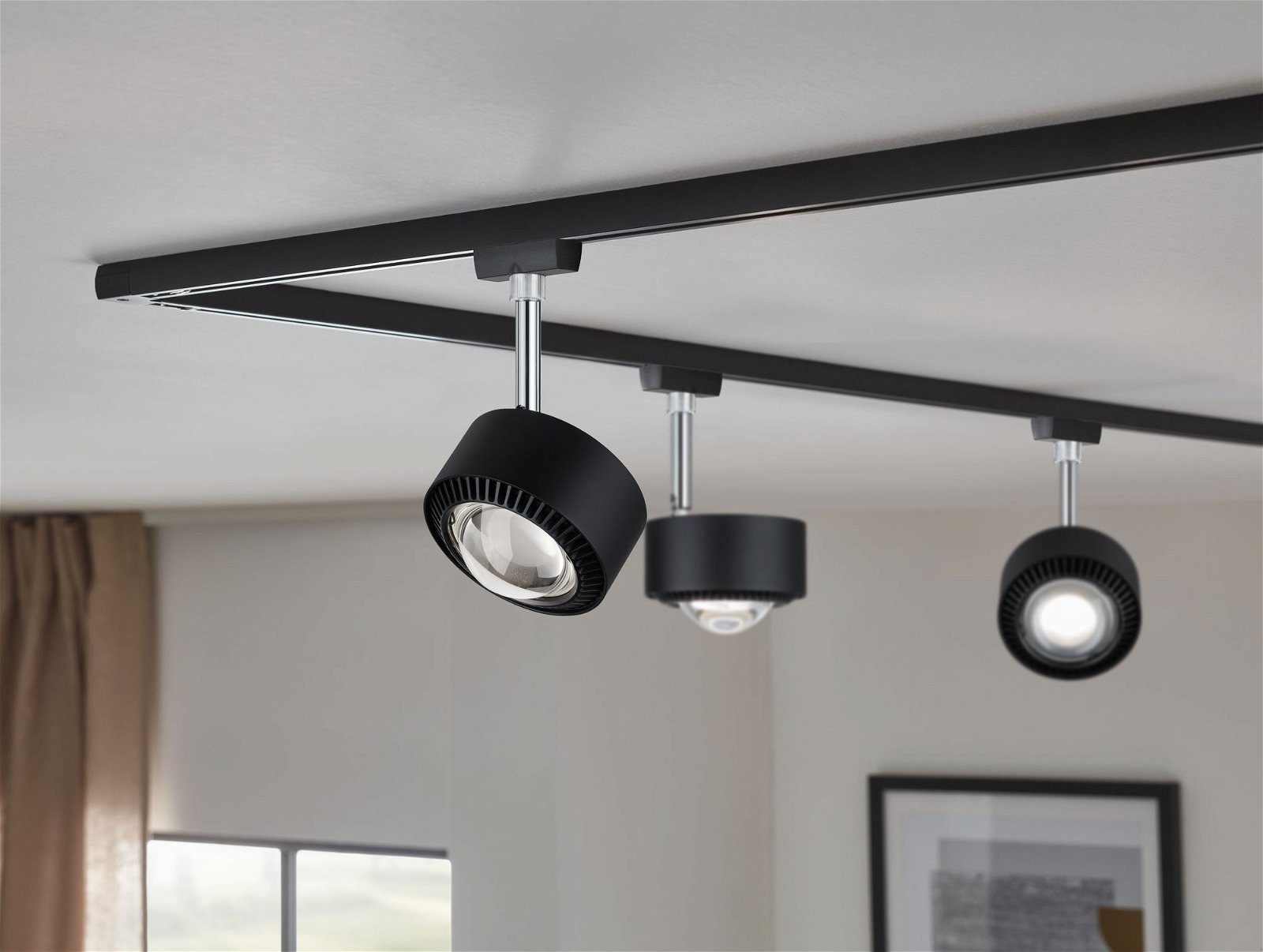 Paulmann Railsysteem-lampen URail rail spot Aldan 498lm 8W 2700K 230V Zwart mat, Chroom