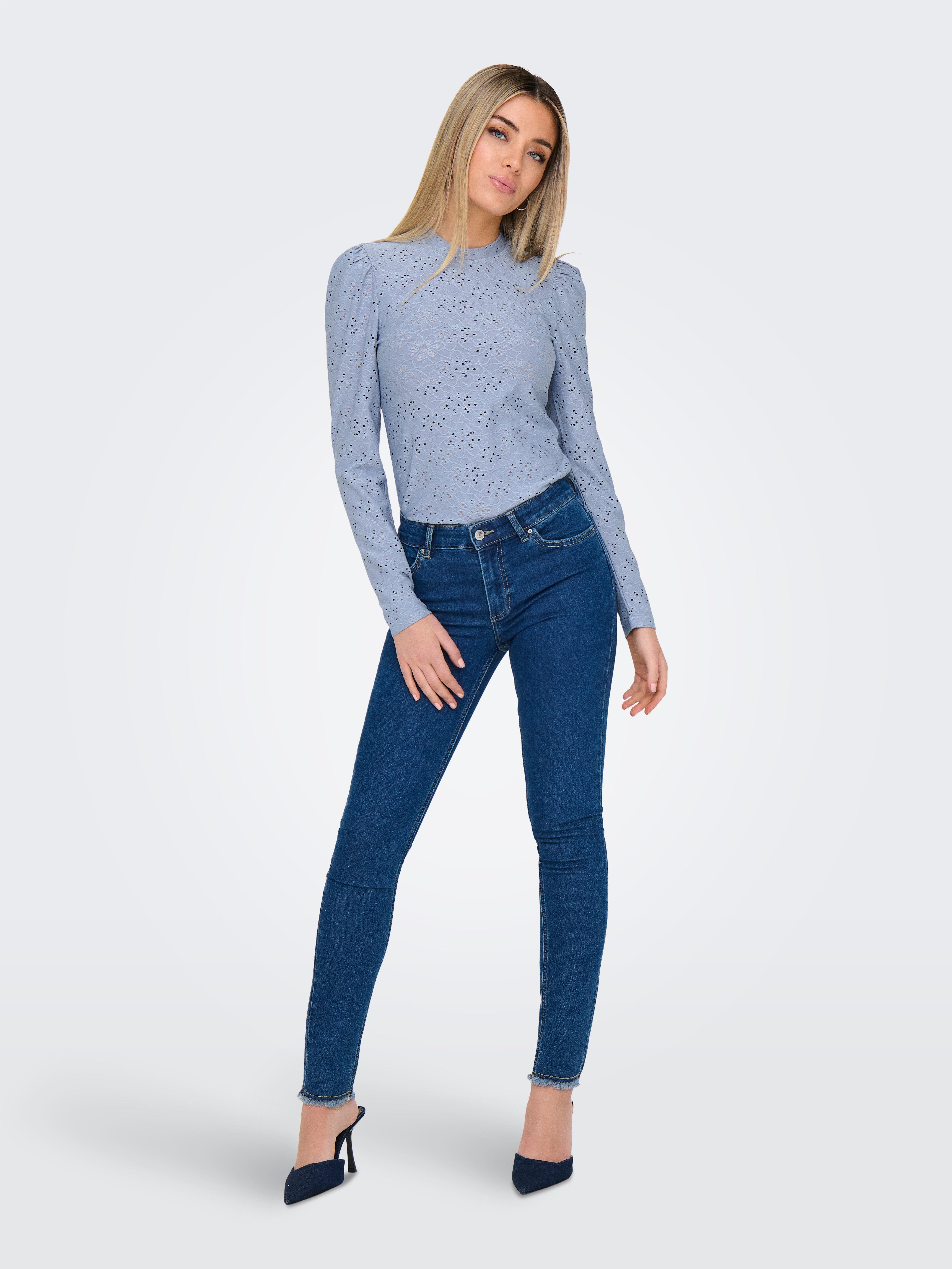Only Shirt met lange mouwen ONLSMILLA L/S PUFF TOP JRS
