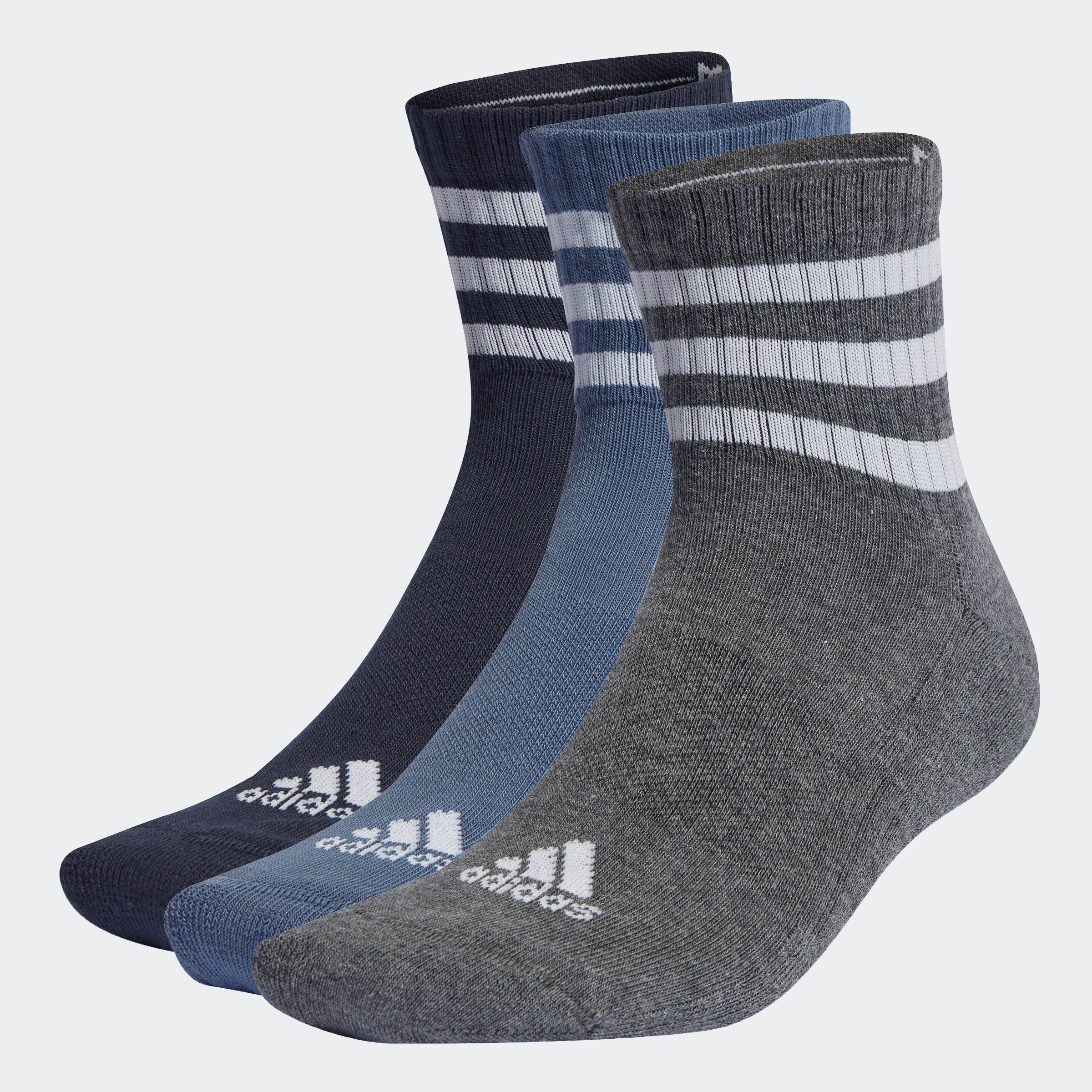 adidas Performance Sportsokken 3 STRIPES CUSHIONED SPORTSWEAR MIDCUT SOKKEN, 3 PAAR (3 paar)