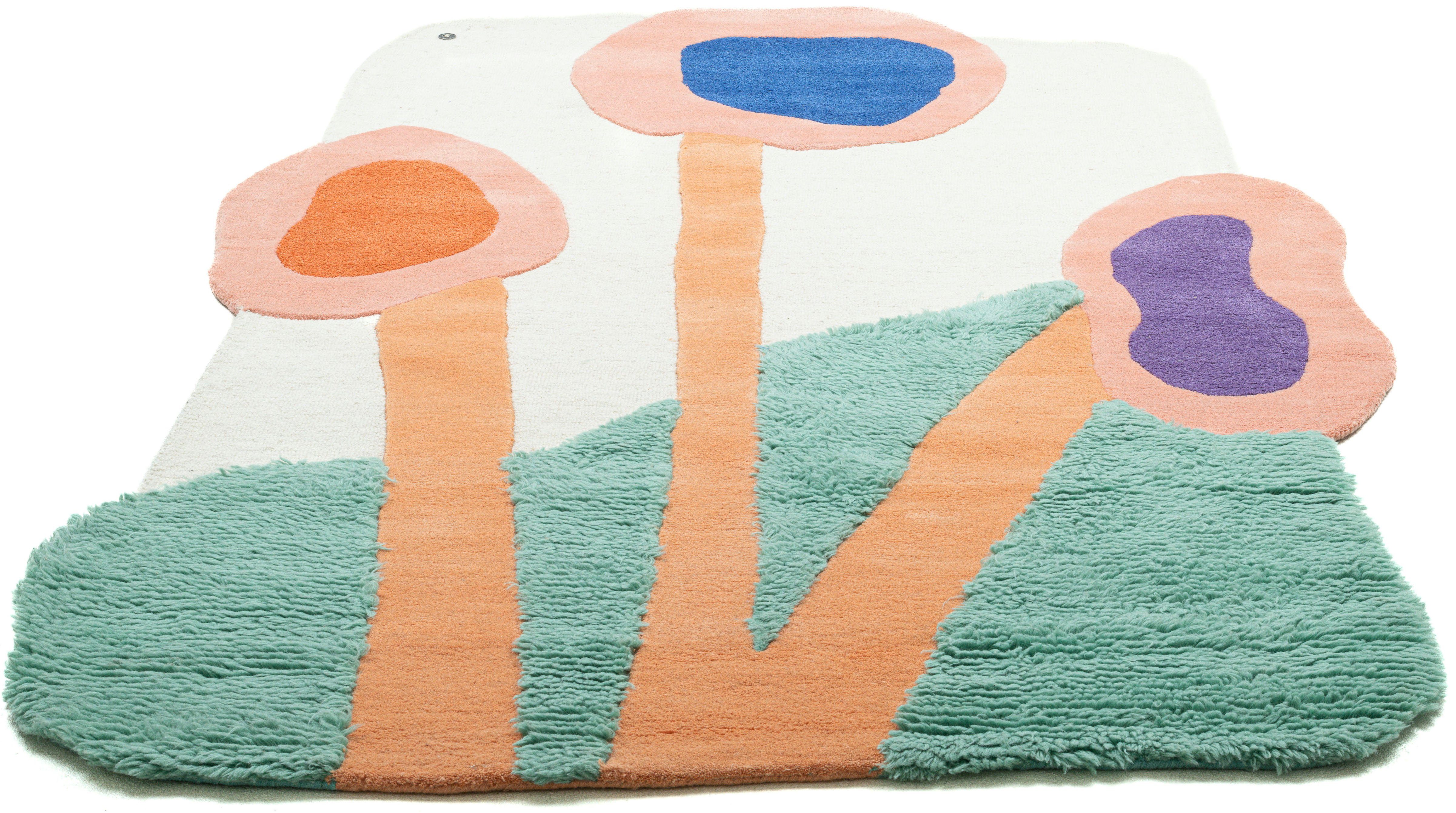 TOM TAILOR HOME Design-vloerkleed Bings Colorful Poppy Kortpolig, 100% wol, modern design, abstracte bloemen