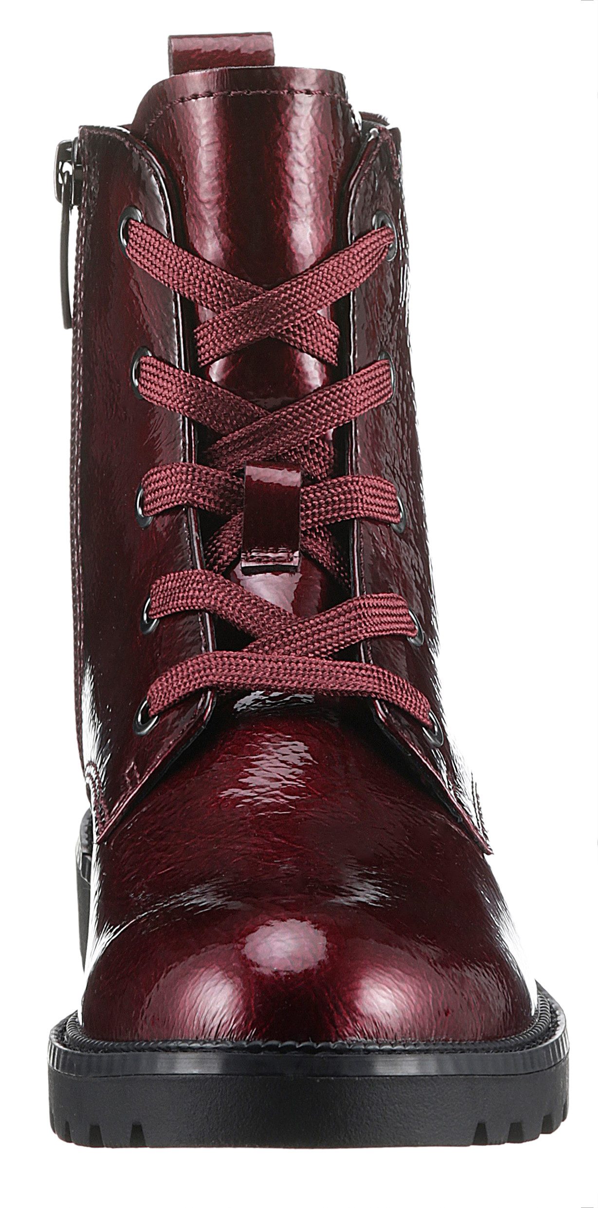 Tamaris Veterschoenen blokhak, veterschoen, enkellaars in vegan verwerking