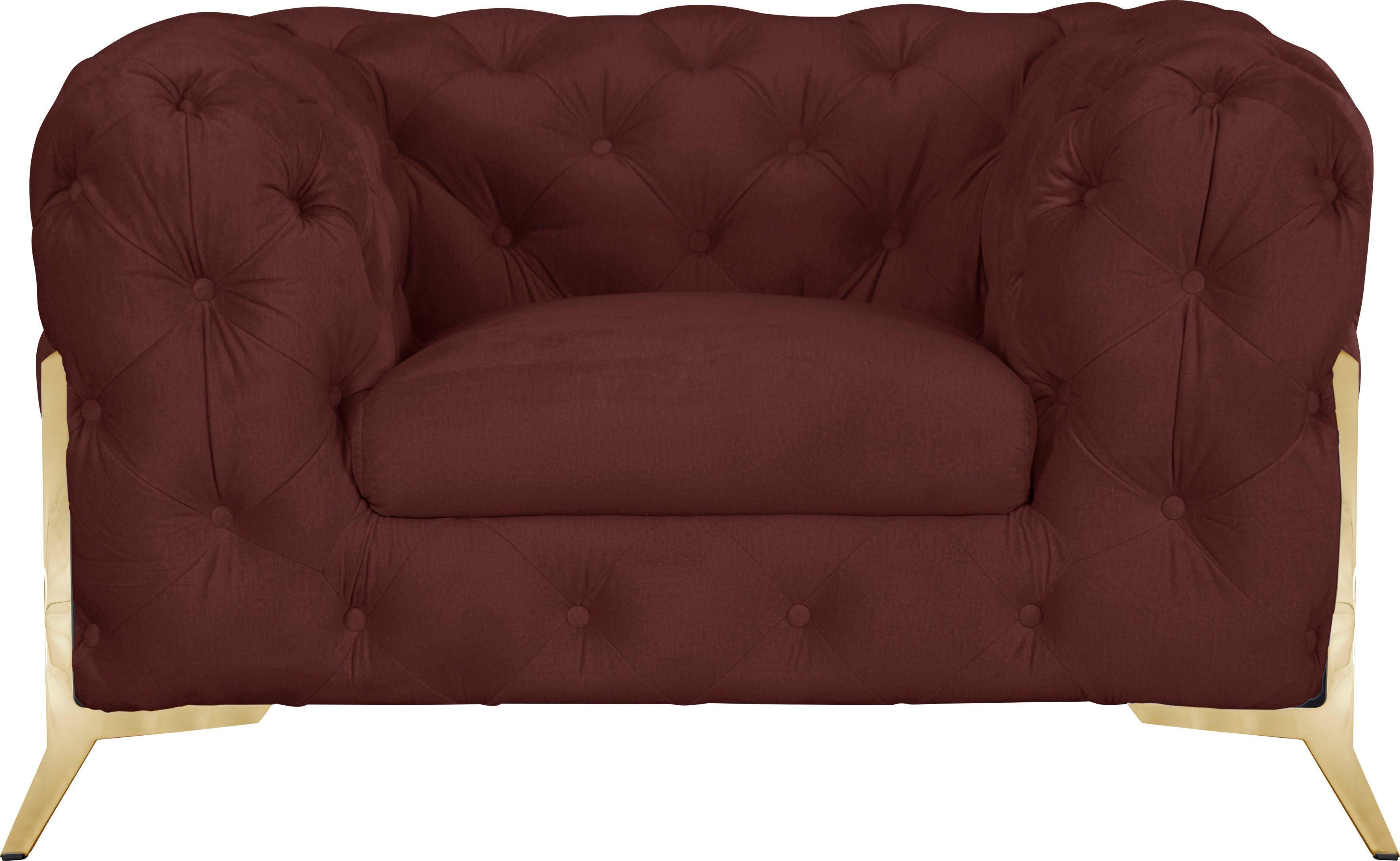 Leonique Chesterfield-fauteuil Amaury luxueuze capitonnage in een moderne look, naar keuze voeten in