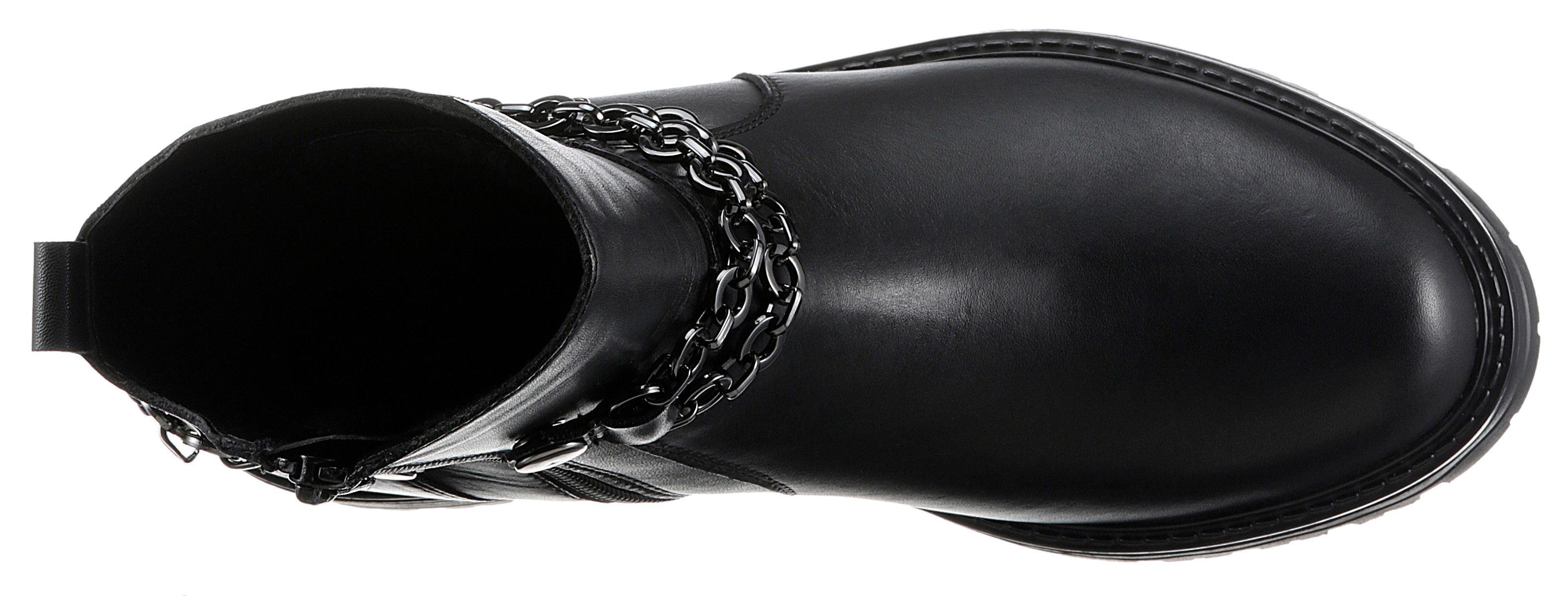 Remonte Laarsjes Elisabeth Hurley-Collection blokhak, bikerboots, chunky boots met binnenrits