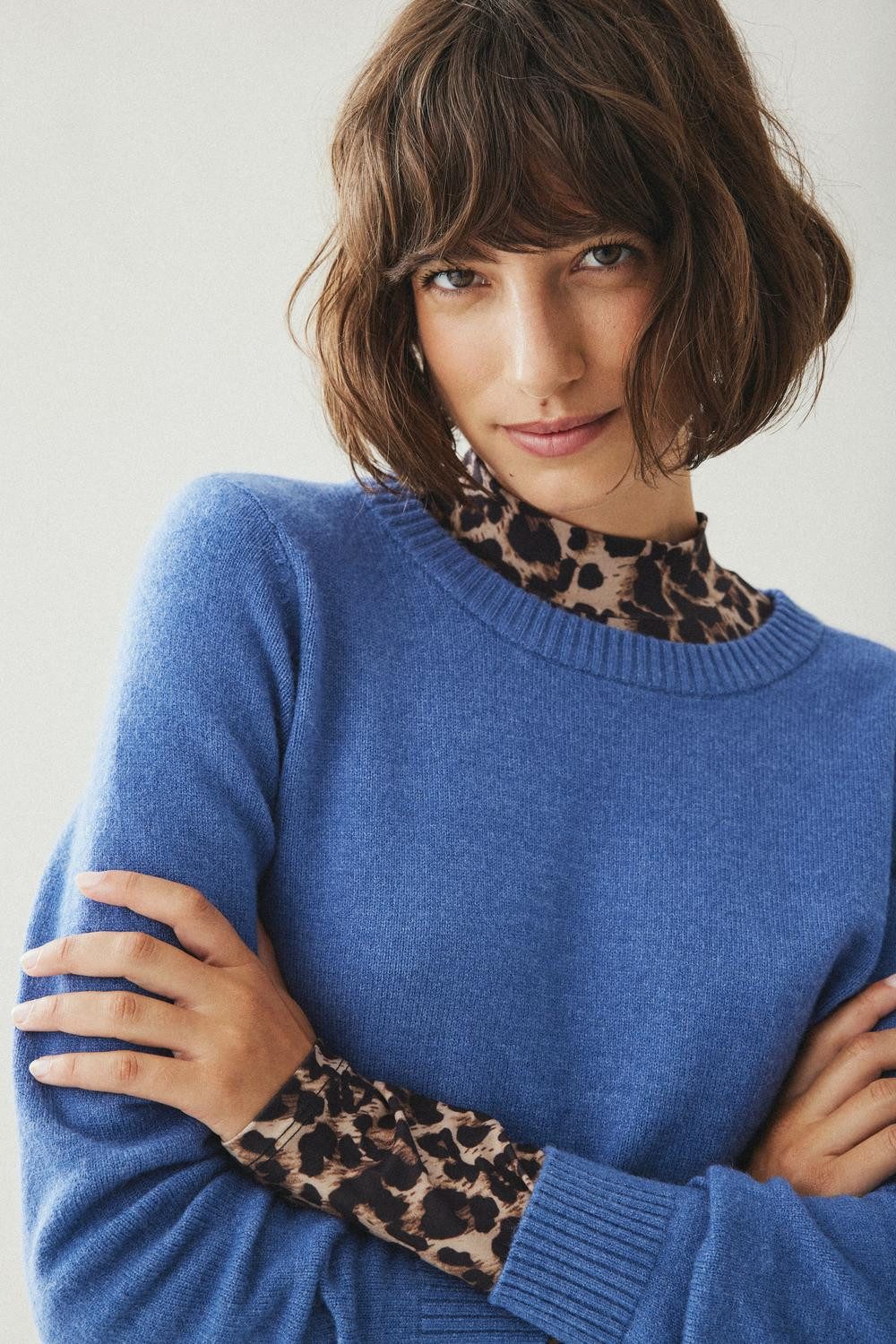 Vila Trui met ronde hals VIRIL O-NECK L S KNIT TOP NOOS