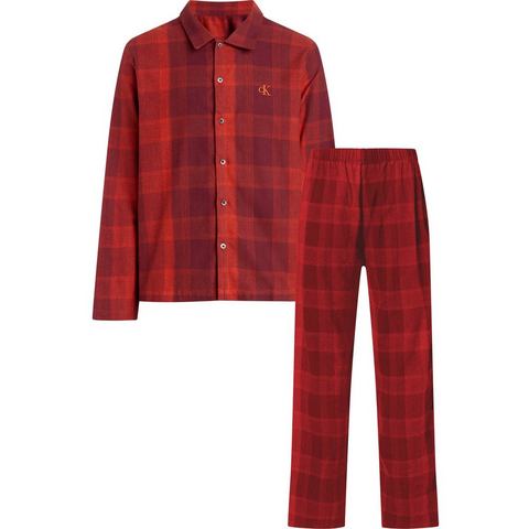 NU 20% KORTING: Calvin Klein Pyjama L-S PANT SET met logoborduursel op borsthoogte