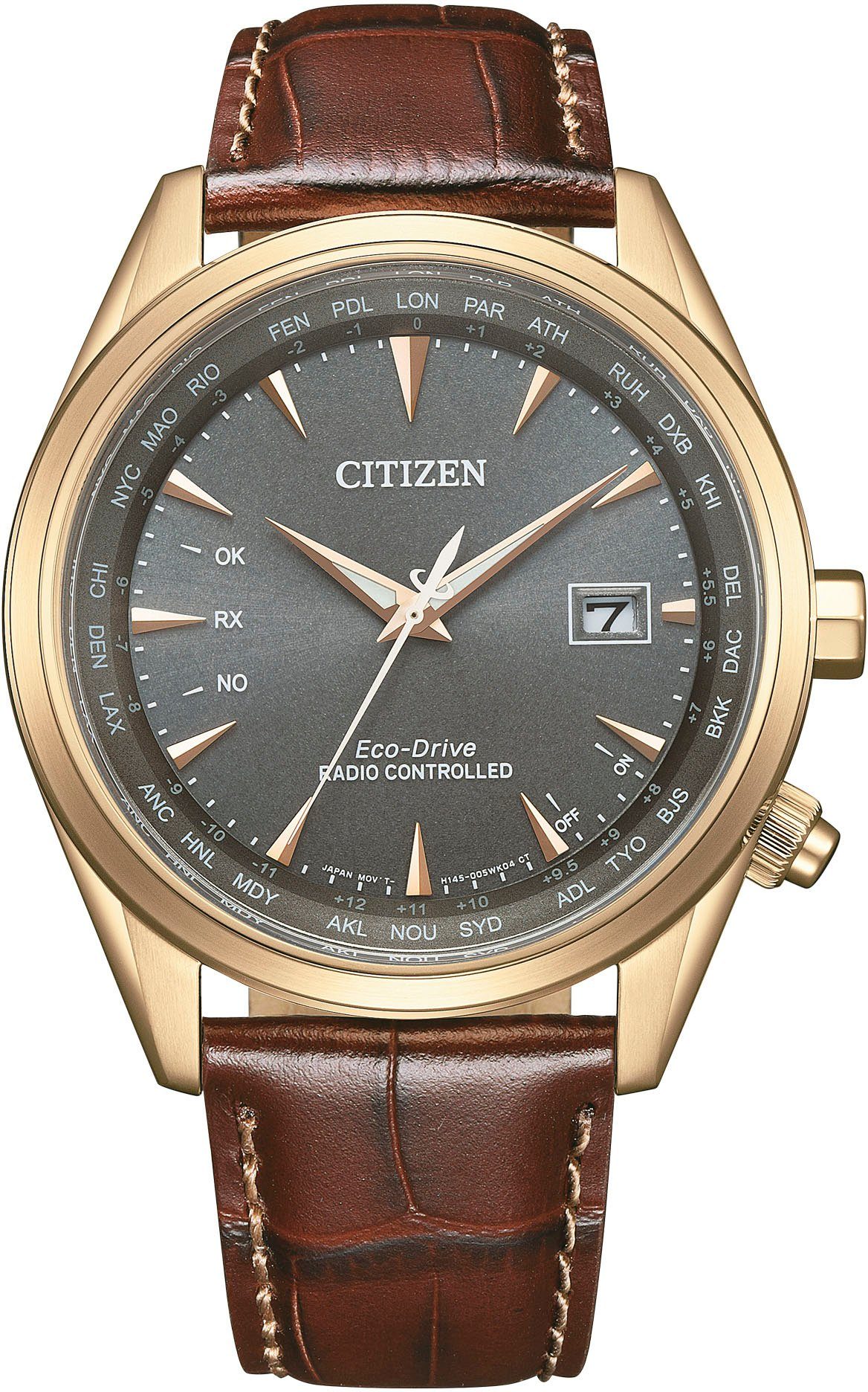 Citizen Radiografisch horloge Polshorloge, herenhorloge, solar, leren band, saffierglas, datum
