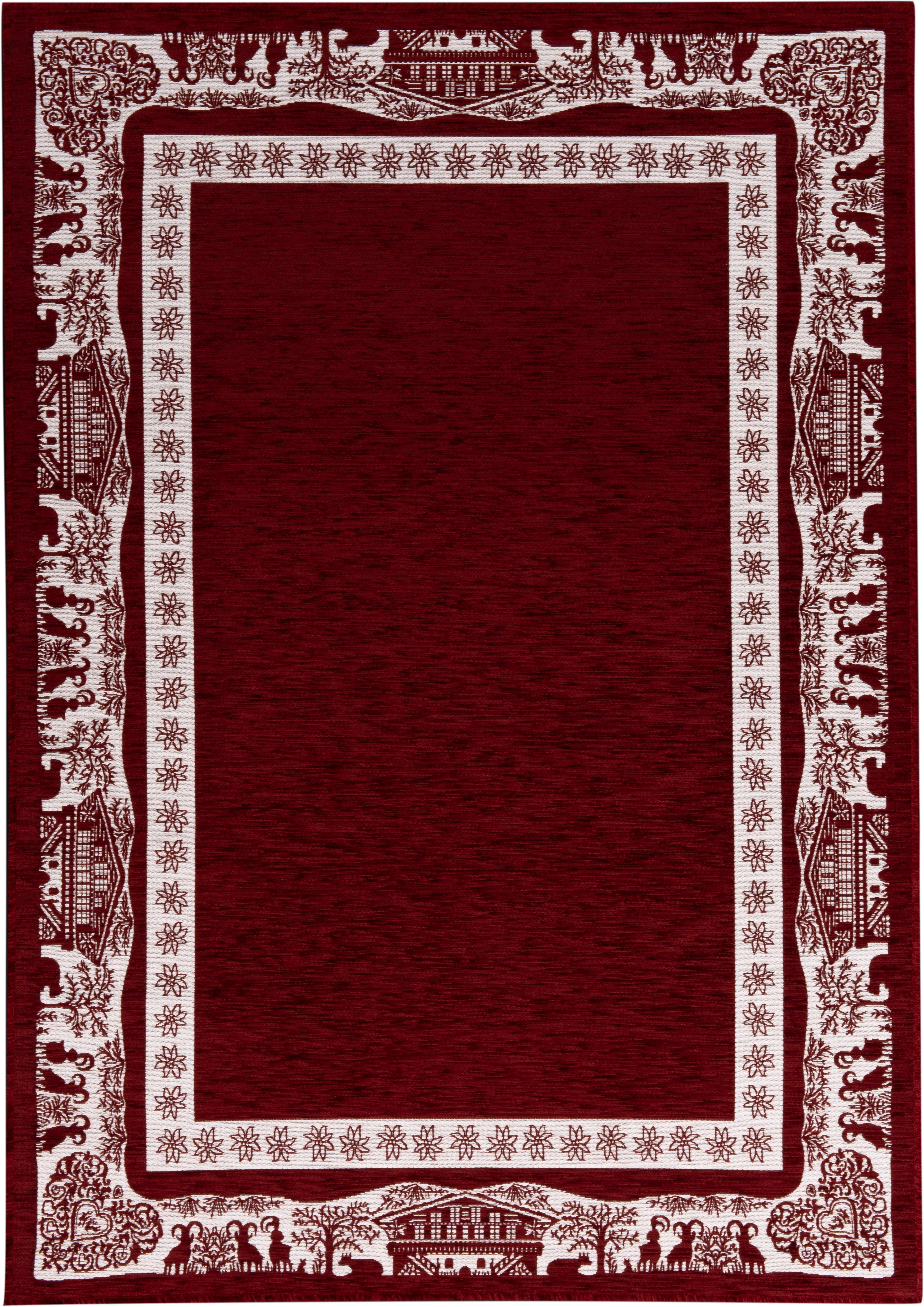 Gino Falcone Vloerkleed Vintages Corji decoratief alpine motief in de rand
