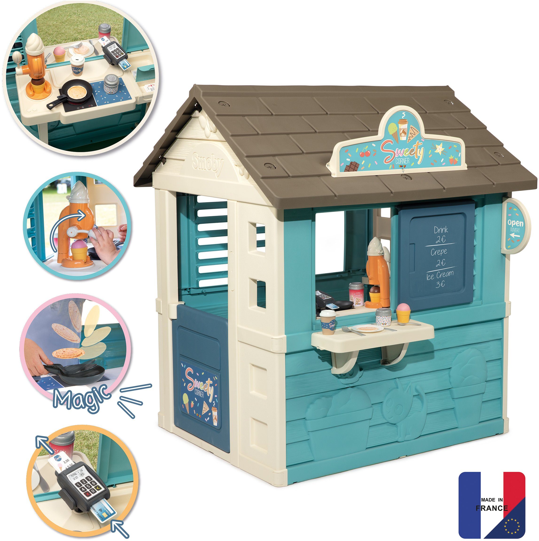 Smoby Speelhuis Sweety Corner met toonbank en veel accessoires