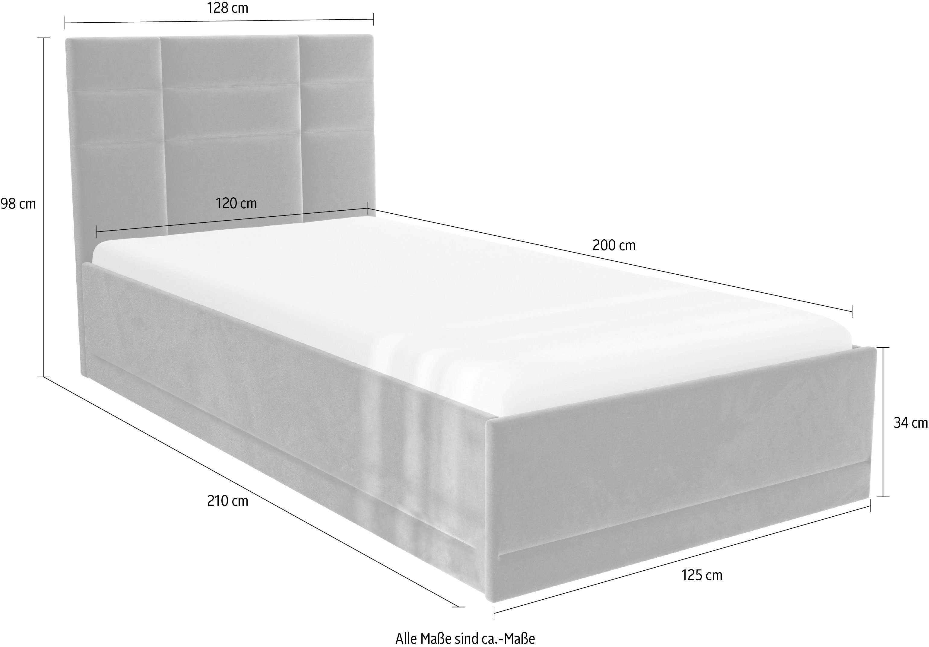 Westfalia Polsterbetten Gestoffeerd bed Praag keuze uit 3 matrastypes, met of zonder bedlade