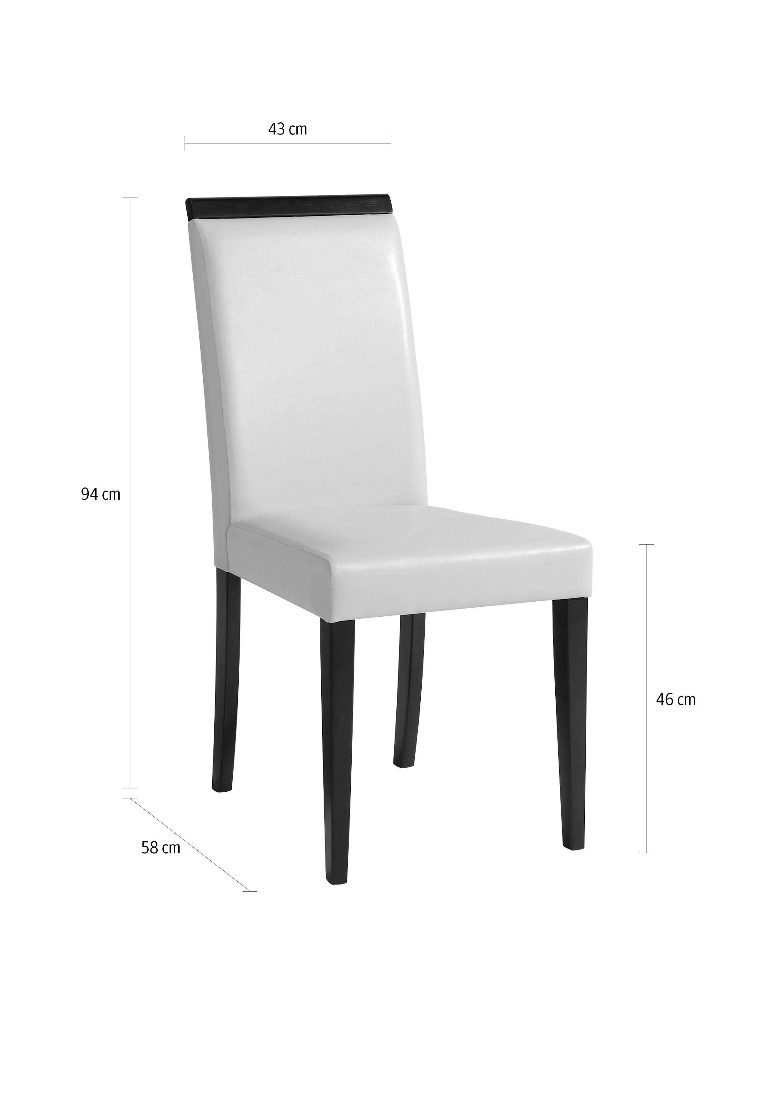Home affaire Eetkamerstoel Genova van mooi imitatieleer, in verschillende kleuren, zithoogte 46 cm (set, 2 stuks)
