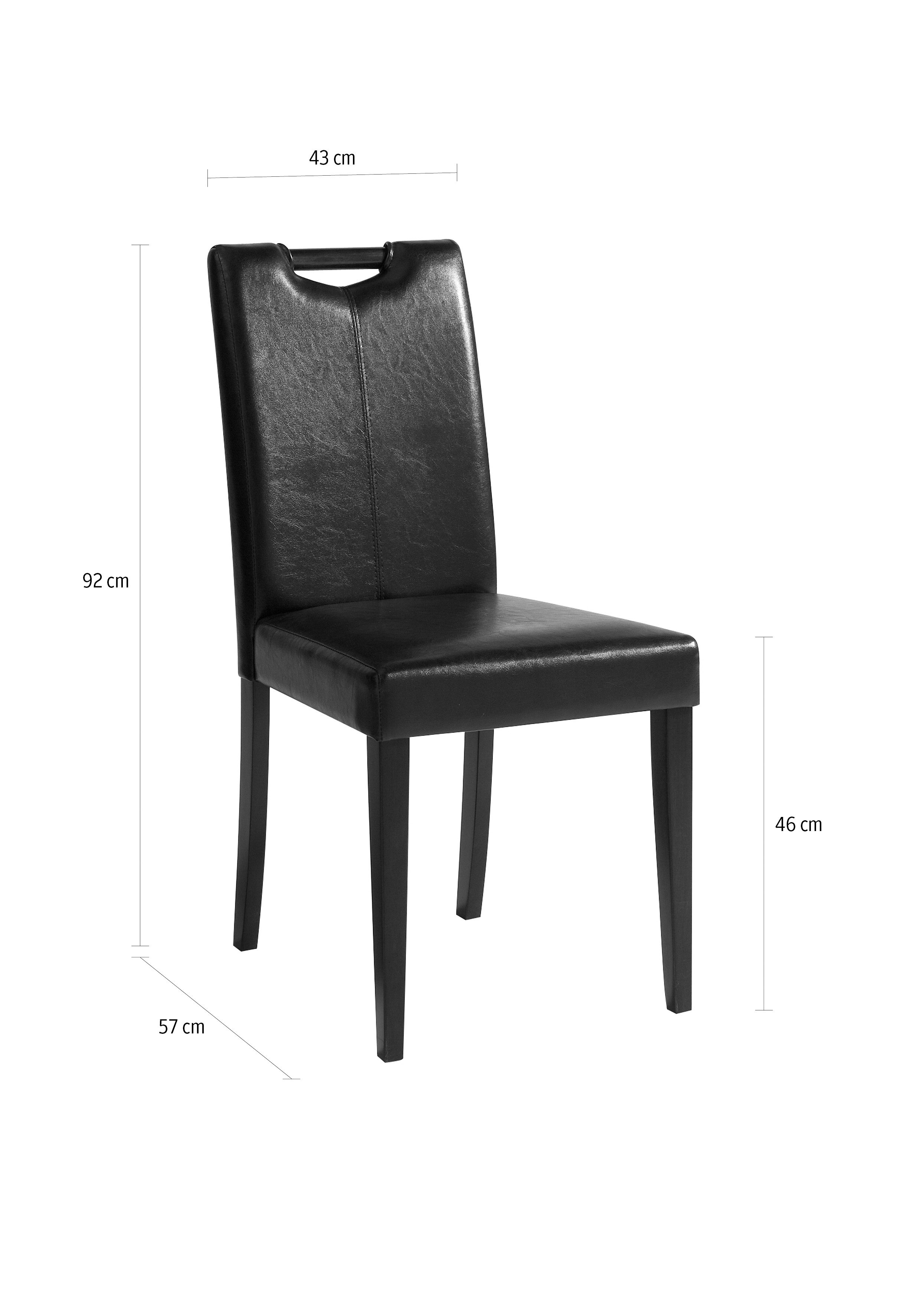 Home affaire Eetkamerstoel Stuhlparade in twee verschillende stofkwaliteiten, zithoogte 46 cm (set, 2 stuks)