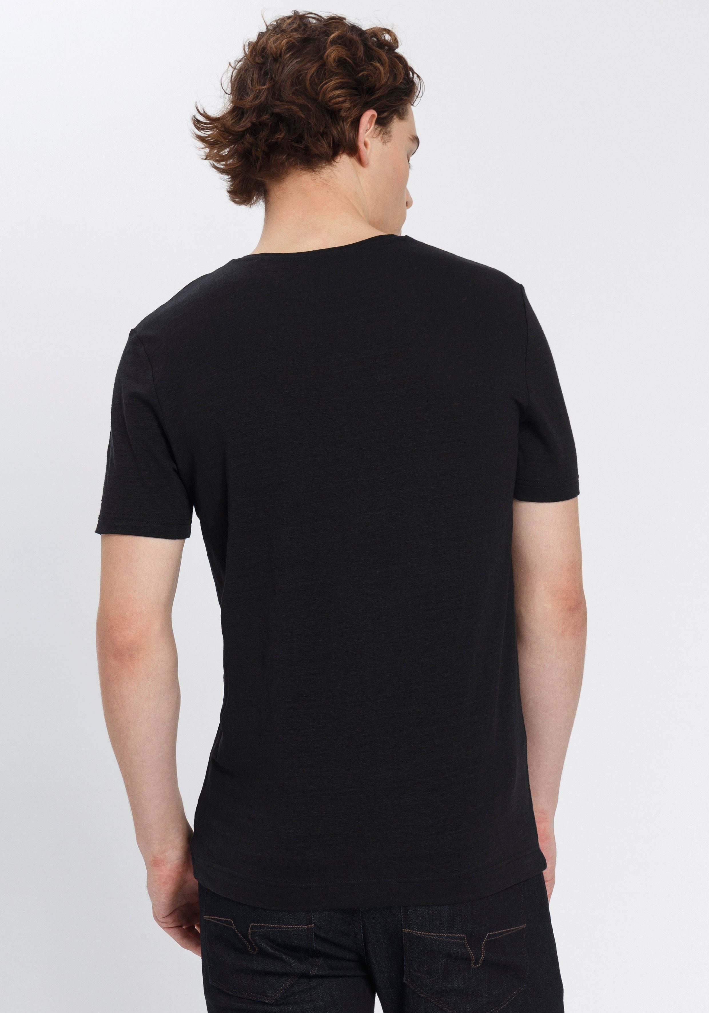 OLYMP T-shirt Casual met een hoog aandeel linnen