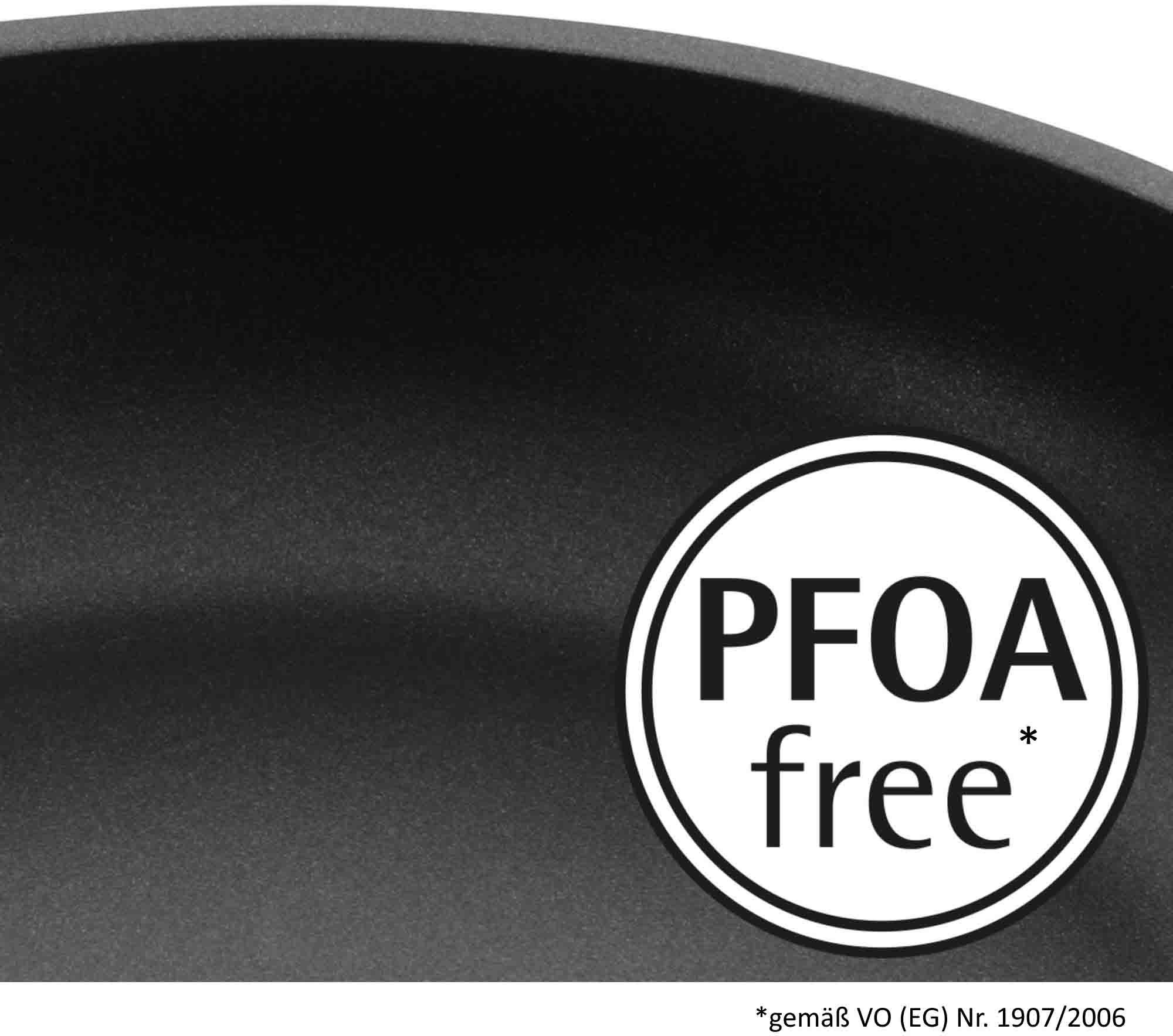 WMF Koekenpan Devil roestvrijstalen inductiepan PTFE gecoat, geschikt voor alle soorten fornuizen, kunststof handgreep