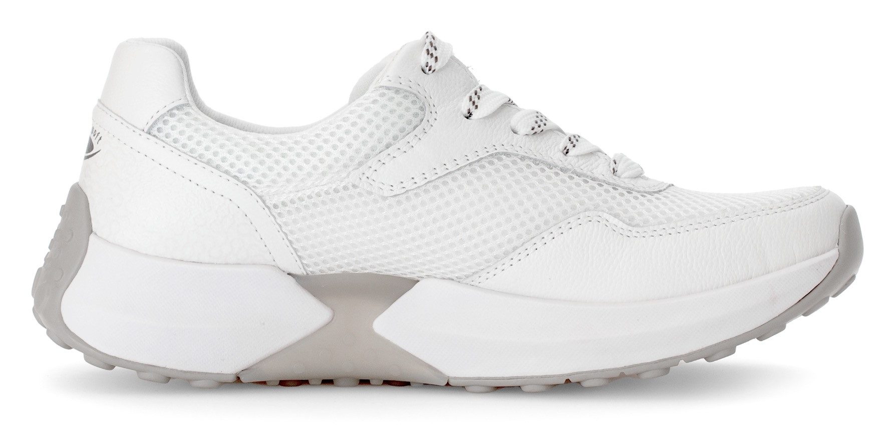 Gabor Rollingsoft Sneakers met sleehak , vrijetijdsschoen, lage schoen, veterschoen met label op de hiel