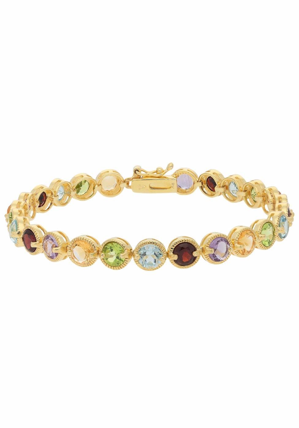 Firetti Armband Sieraad cadeau zilver 925 armband armketting edelstenen met amethist, granaten, peridot, citrien en blauwe topaas (behandeld) dames