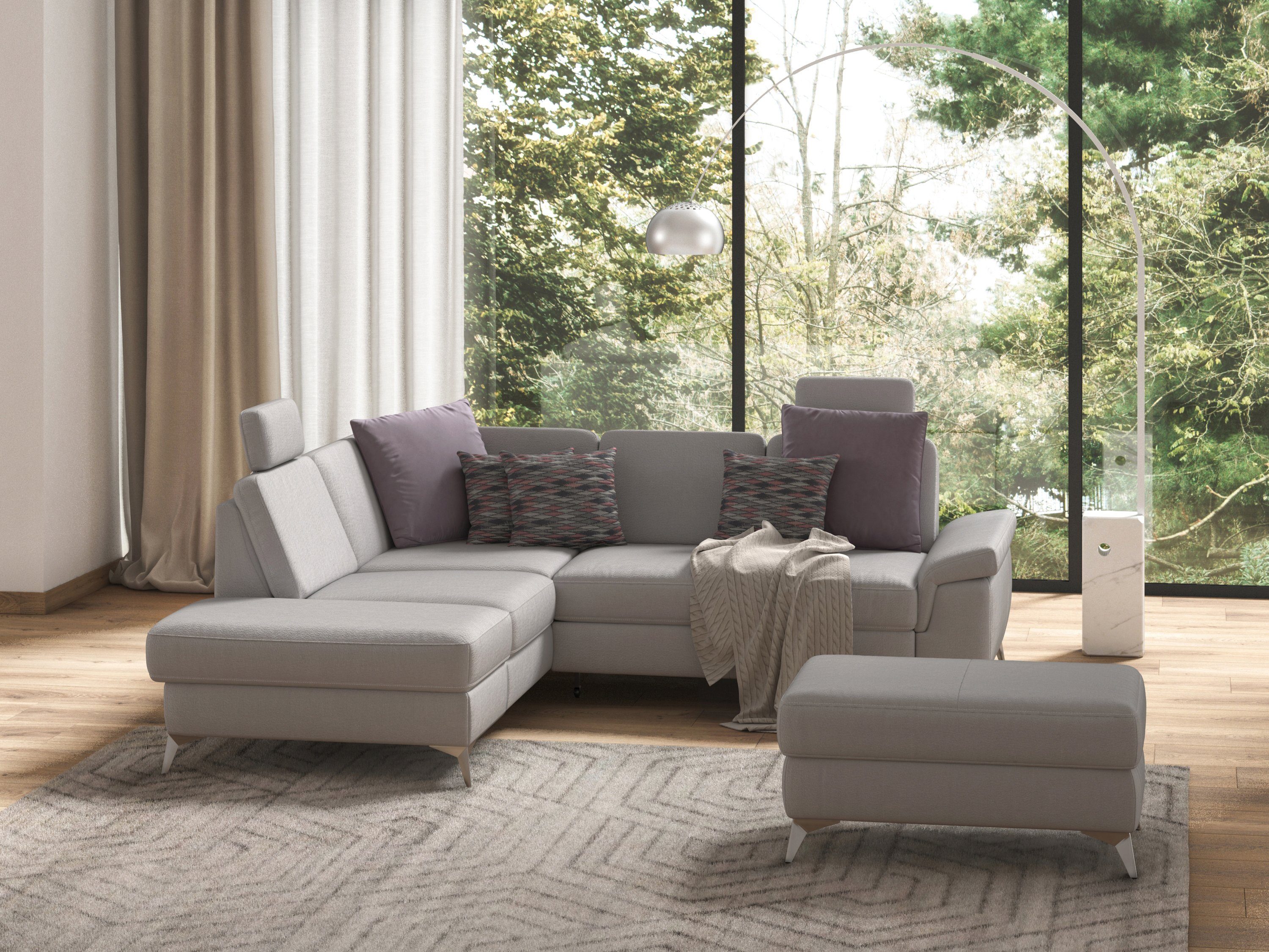 Sit&more Hoekbank Padua L-vorm inclusief zitdiepteverstelling, armleuning en binnenvering