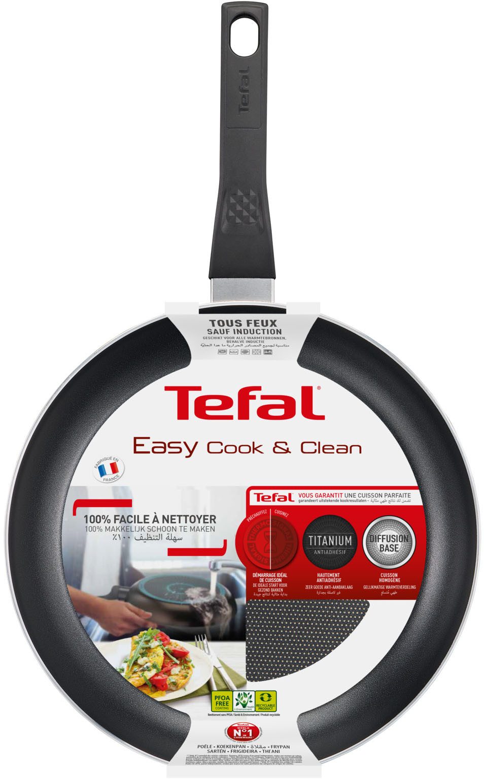Tefal Pannenset Easy Cook & Clean, anti-aanbaklaag, niet inductiegeschikt (set, 2-delig)