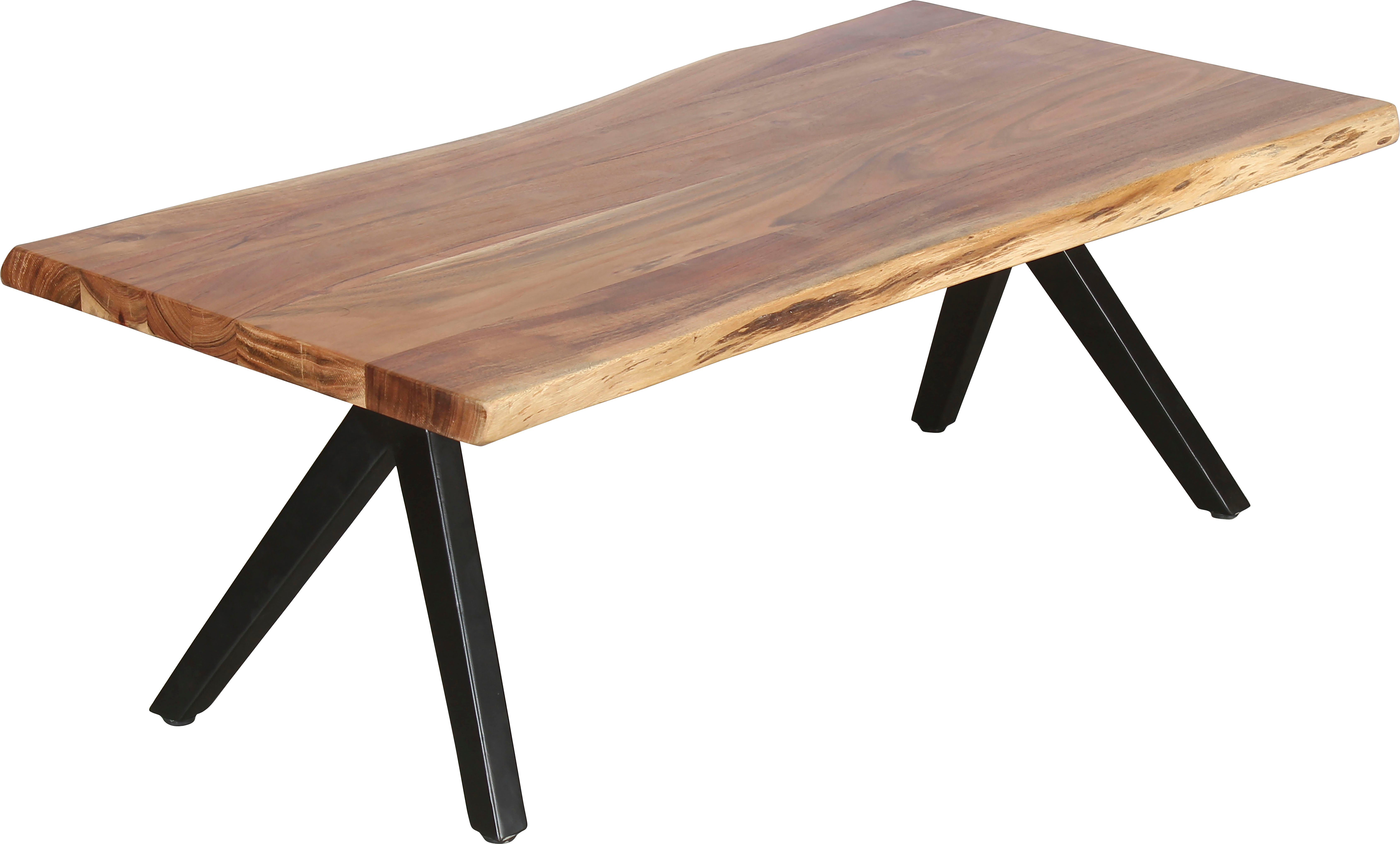 byLIVING Salontafel Cheta van massief acaciahout 35 mm, met natuurlijk schaaldeel, breedte 115 cm salontafels bruin