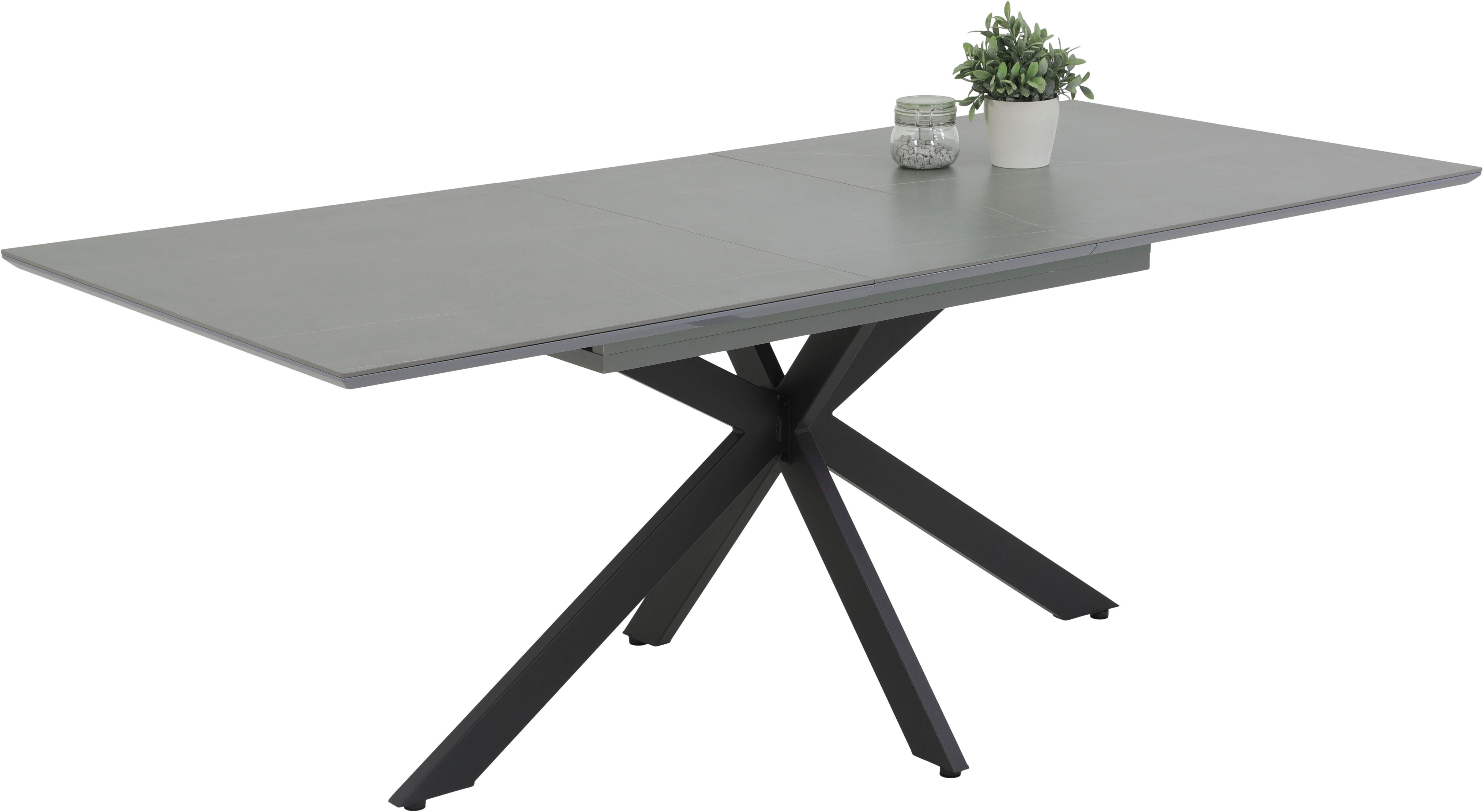 HELA Eettafel CHIARA uitschuifbare tafel 160 - 200 cm met onderhoudsvriendelijk stenen oppervlak (1 stuk)