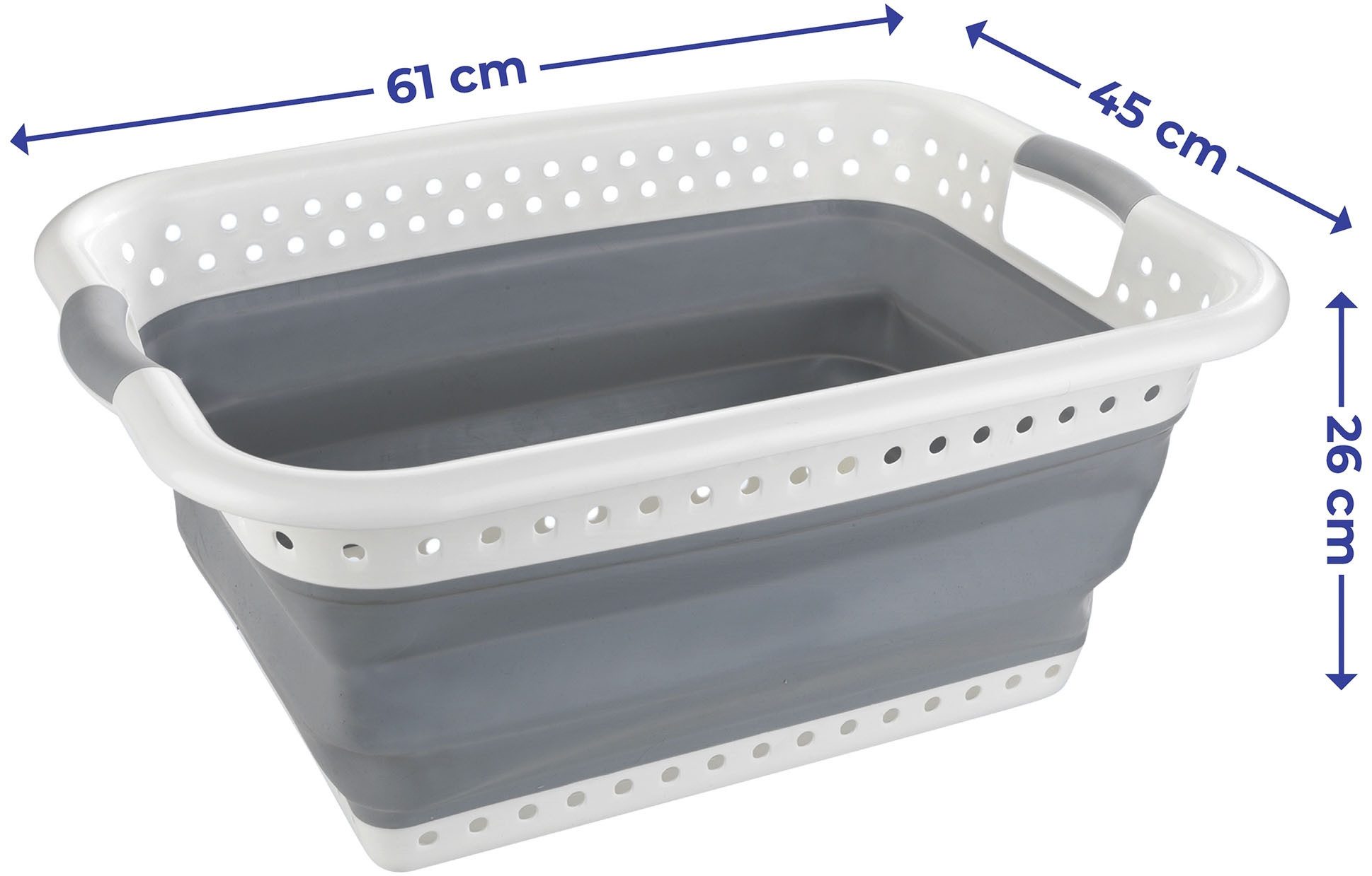 Maximex Wasmand XXL opvouwbare wasmand van flexibel kunststof, 2 handgrepen, 38 l