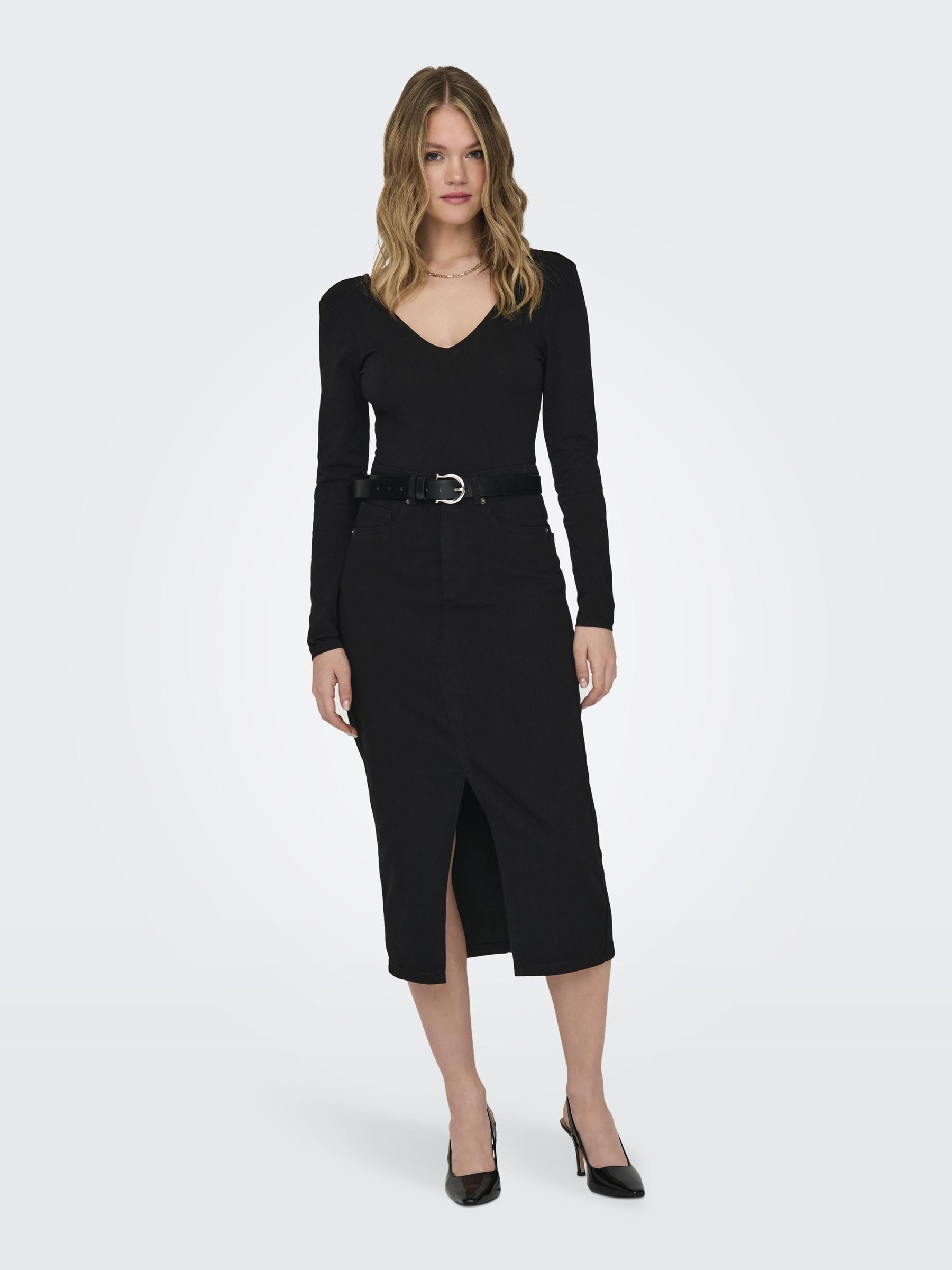 Only Jeans rok ONLSIRI FRONT SLIT SKIRT DNM GUA NOOS